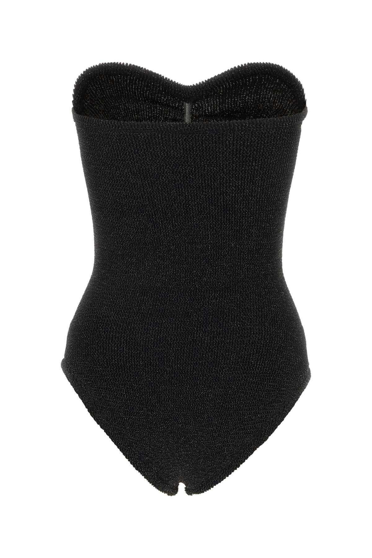 Black stretch nylon Brooke swimsuit BROOKESWIMBLACKGOLD (Hunza G / スイムウェア ) | Hunza G (フンザ ジー)(1)