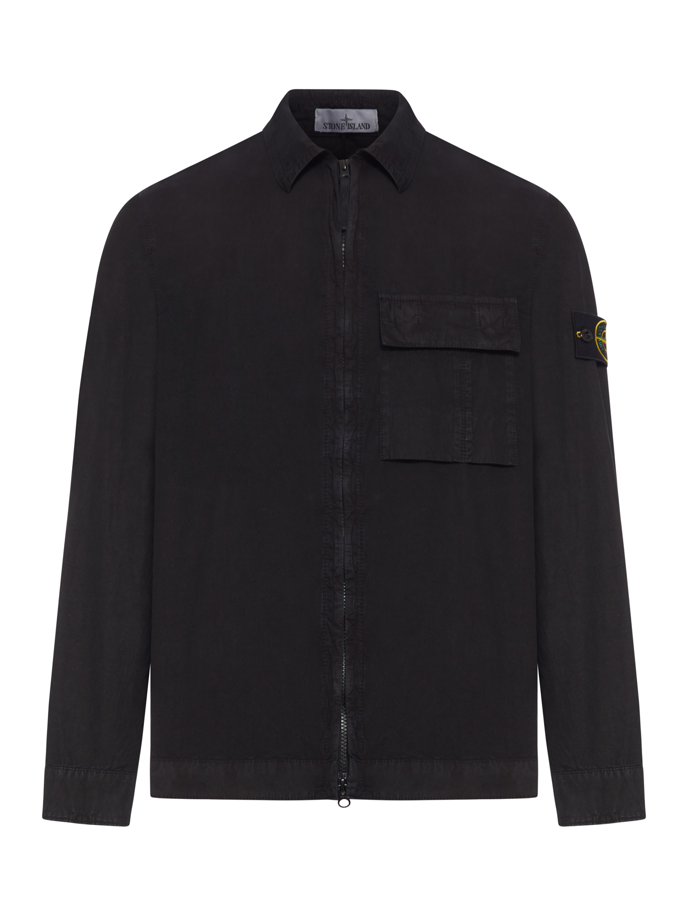 ORGANIC COTTON ZIP-UP OVERSHIRT WITH REMOVABLE BADGE L1S151200008S00WNV0129 (STONE ISLAND / シャツ・ブラウス ) | STONE ISLAND (ストーンアイランド)