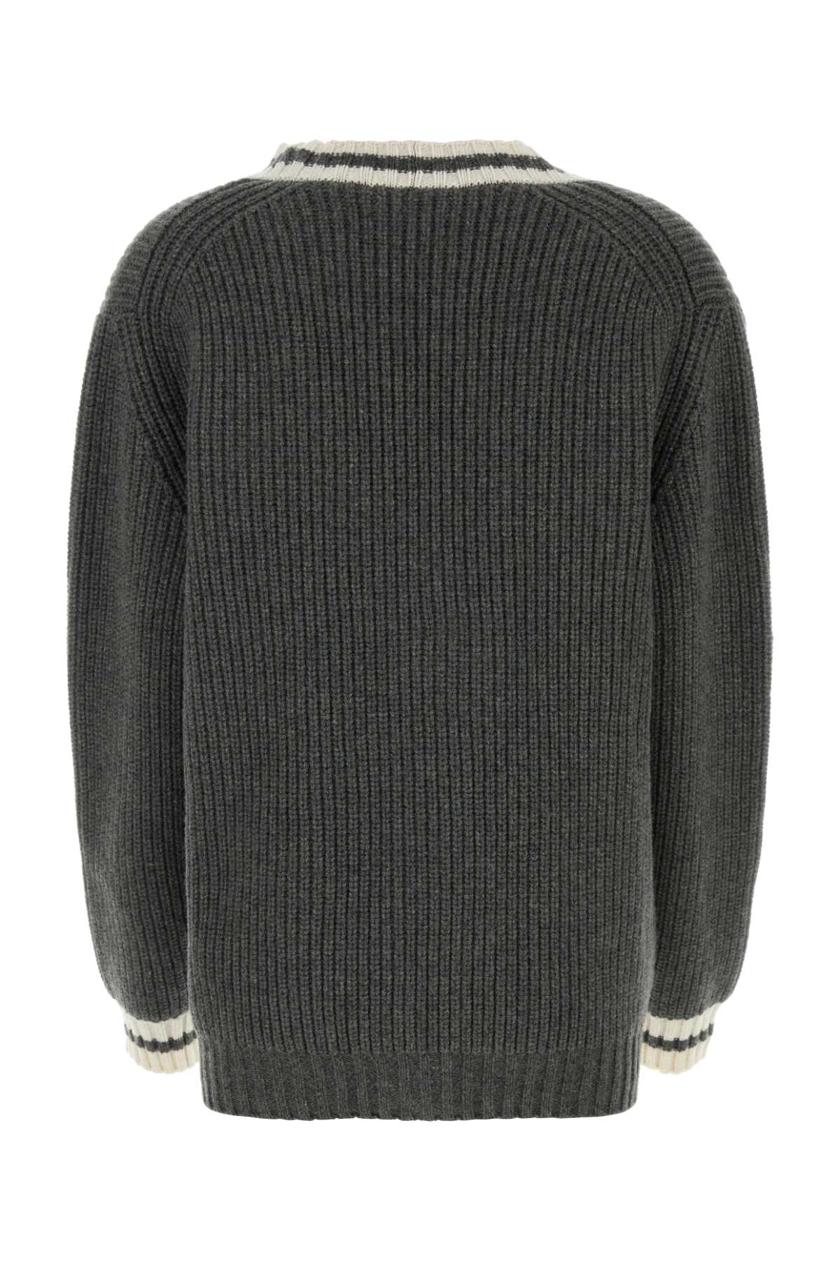 Grey cashmere blend oversize cardigan MMF929SOOO150HF0480 (MIU MIU / ニット・セーター・カーディガン ) | MIU MIU (ミュウミュウ)(1)