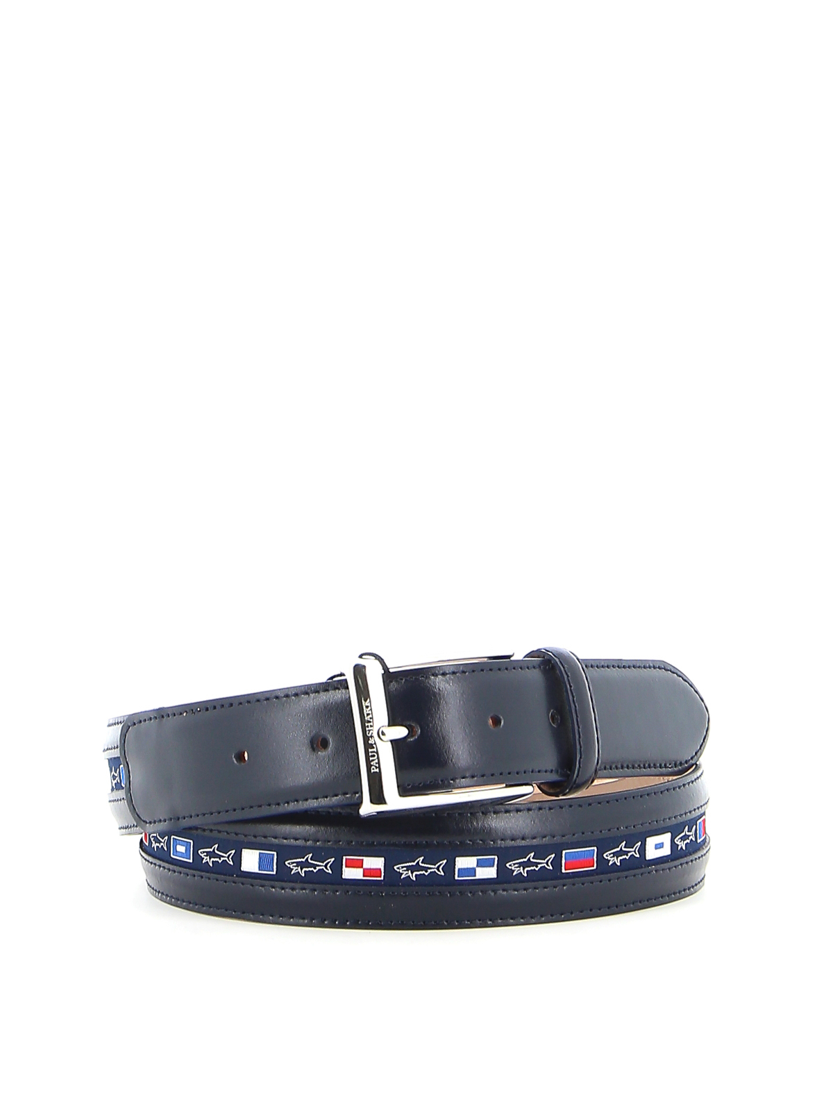 Leather belt with flags C0P6000013 (PAUL & SHARK / ベルト・サスペンダー ) | PAUL & SHARK (ポールアンドシャーク)