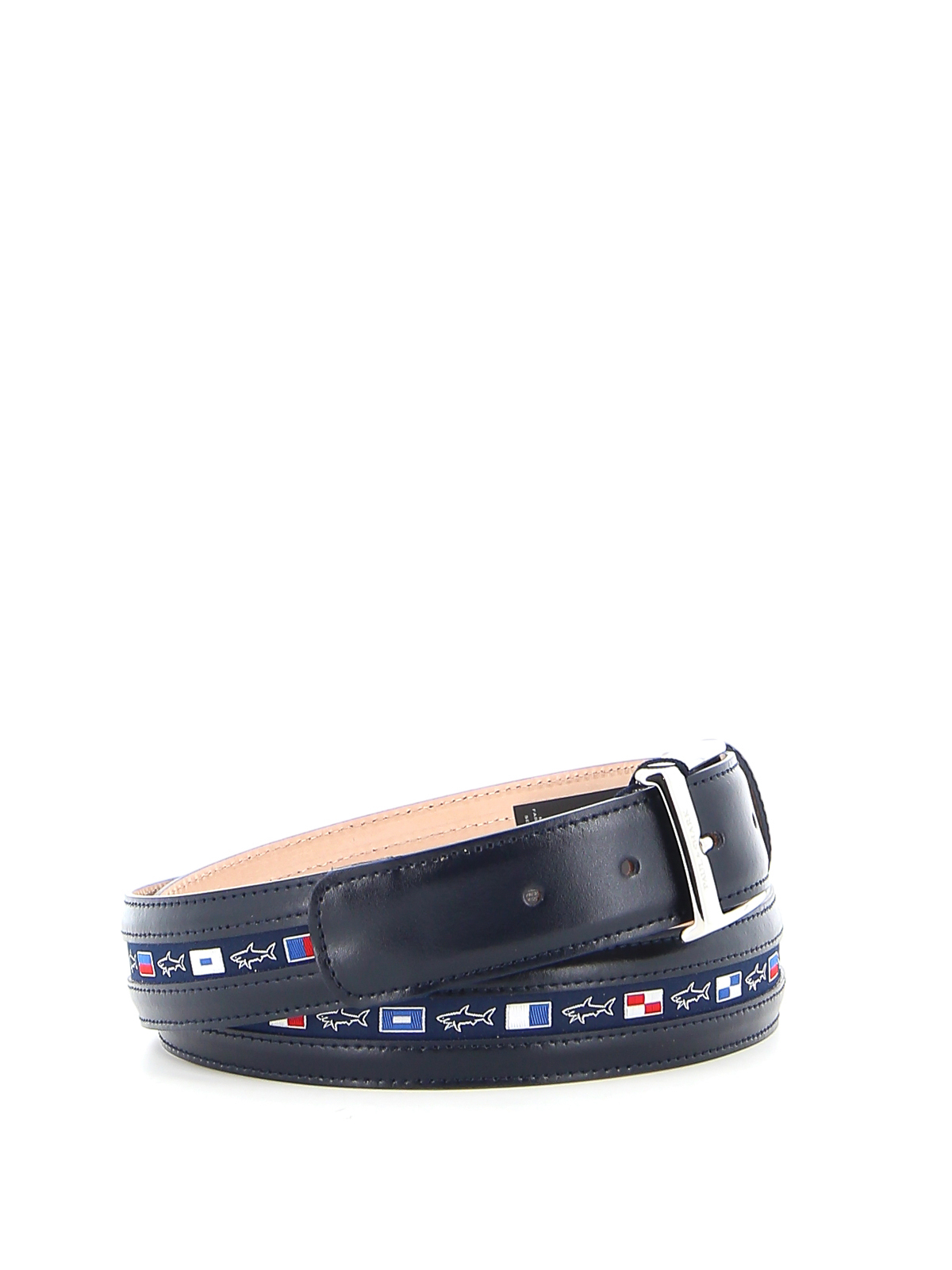 Leather belt with flags C0P6000013 (PAUL & SHARK / ベルト・サスペンダー ) | PAUL & SHARK (ポールアンドシャーク)(1)