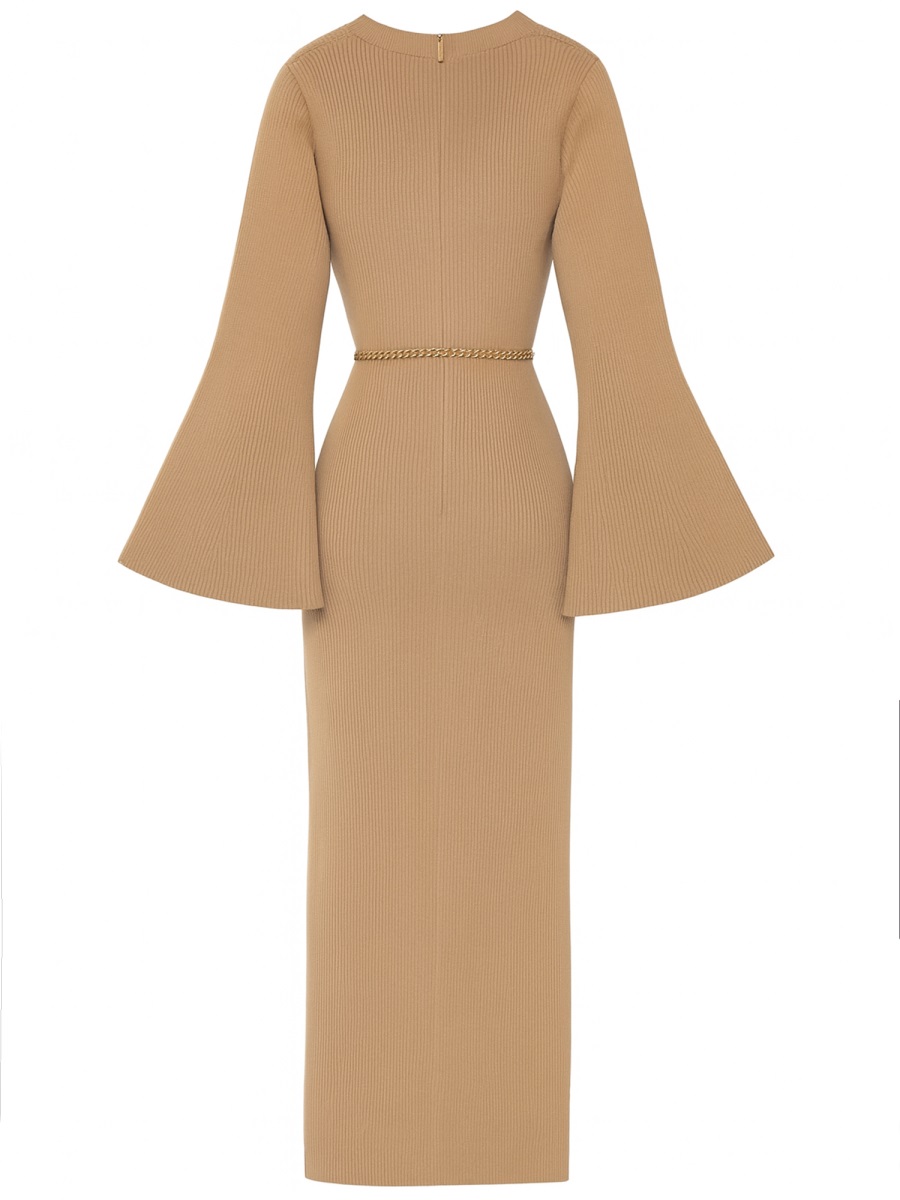 WOOL MIDI DRESS MF5835G4VR211DARKCAMEL (MICHAEL MICHAEL KORS / ワンピース・ドレス・オールインワン ) | MICHAEL MICHAEL KORS (マイケル・マイケル・コース)(2)