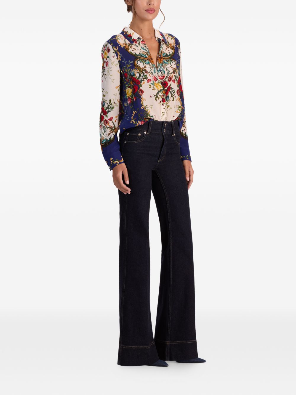 Alice + Olivia Shirts Blue CC511P88034D439 (alice + olivia / シャツ・ブラウス ) | alice + olivia (アリス アンド オリビア)(4)