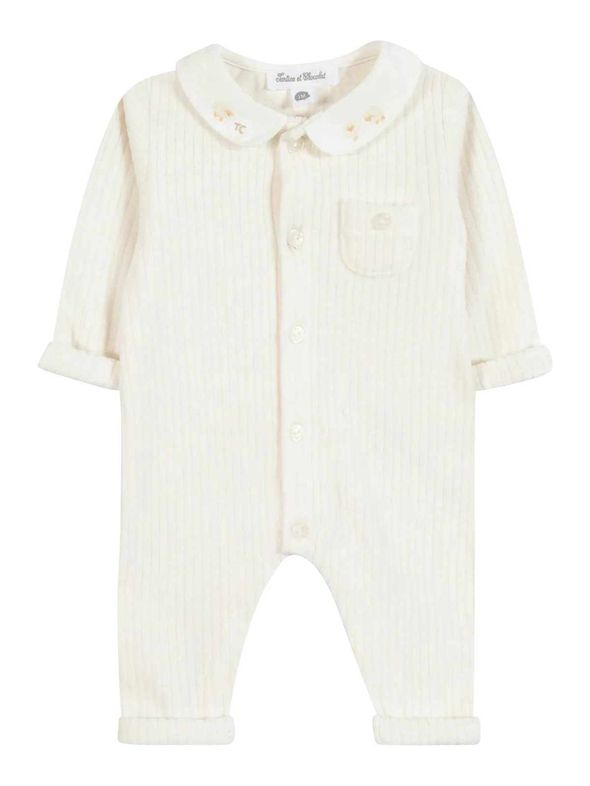 Onesie With Embroidery CB3205013NACRE (Tartine et Chocolat / ワンピース・ドレス・オールインワン ) | Tartine et Chocolat (タルティーヌ エ ショコラ)