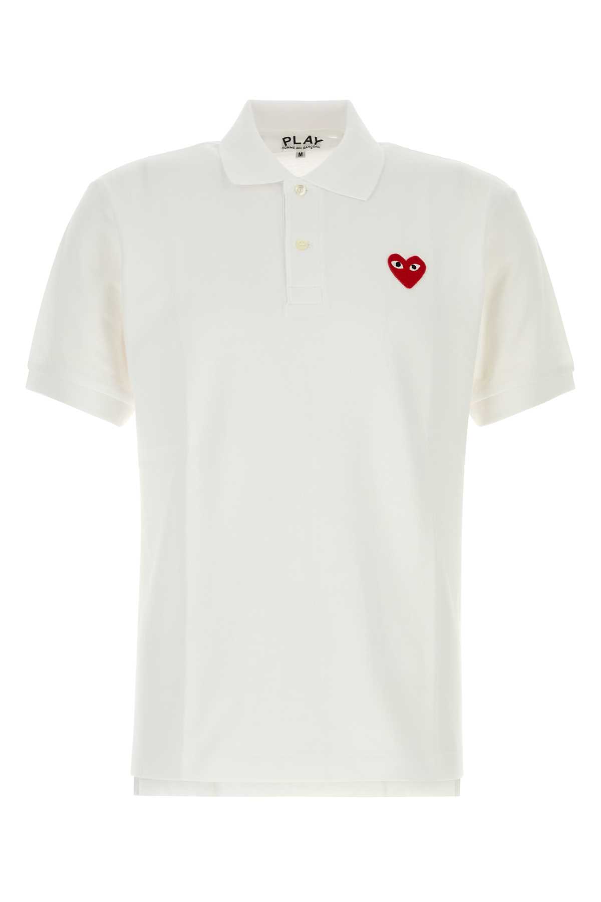 White piquet polo shirt AXT006051WHITE (PLAY Comme Des Garçons / ポロシャツ ) | PLAY Comme Des Garçons (プレイ コムデギャルソン)