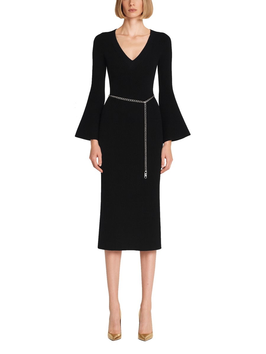 WOOL MIDI DRESS MF5835G4VR001BLACK (MICHAEL MICHAEL KORS / ワンピース・ドレス・オールインワン ) | MICHAEL MICHAEL KORS (マイケル・マイケル・コース)(1)