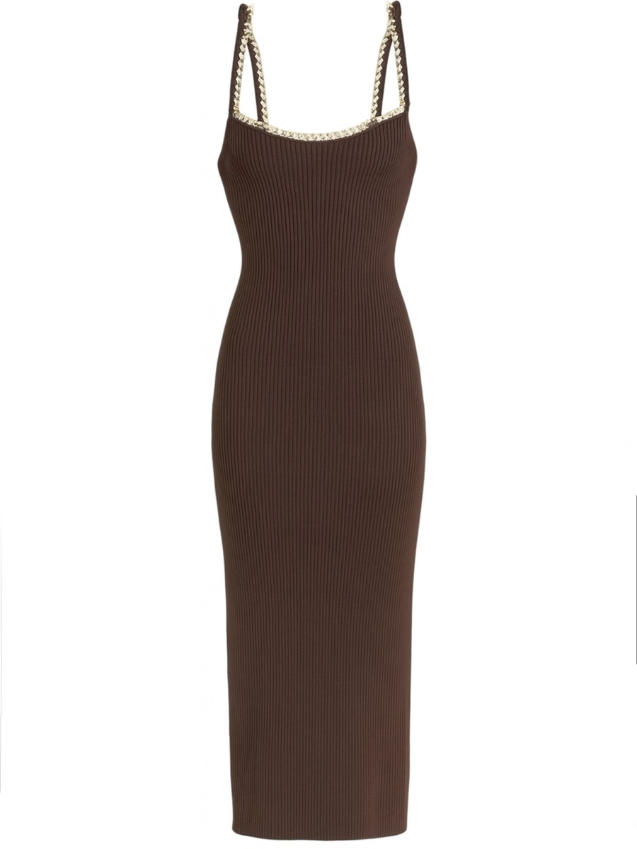 MIDI DRESS WITH CHAIN MF5835V33D201CHOCOLATE (MICHAEL MICHAEL KORS / ワンピース・ドレス・オールインワン ) | MICHAEL MICHAEL KORS (マイケル・マイケル・コース)