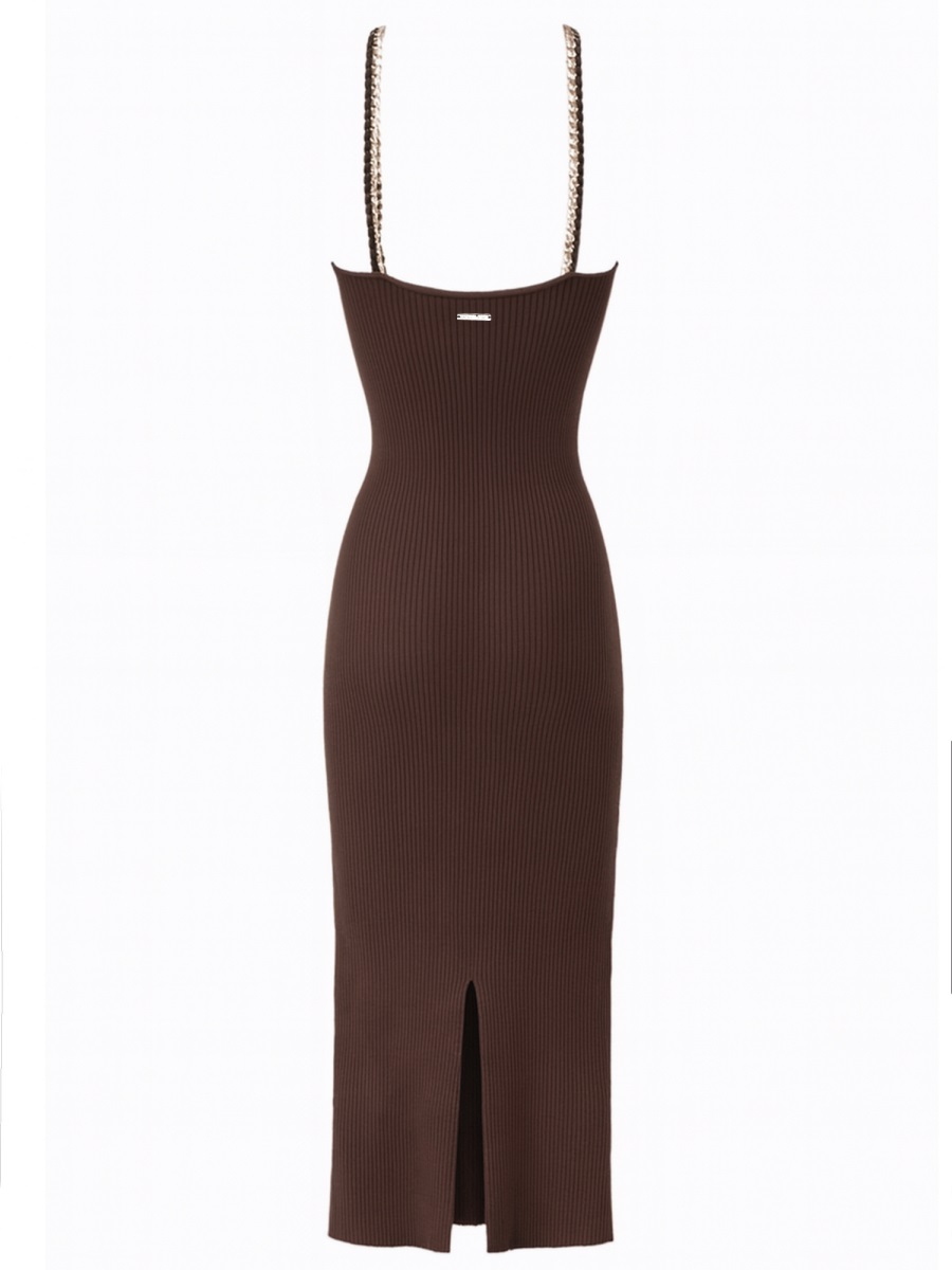 MIDI DRESS WITH CHAIN MF5835V33D201CHOCOLATE (MICHAEL MICHAEL KORS / ワンピース・ドレス・オールインワン ) | MICHAEL MICHAEL KORS (マイケル・マイケル・コース)(2)