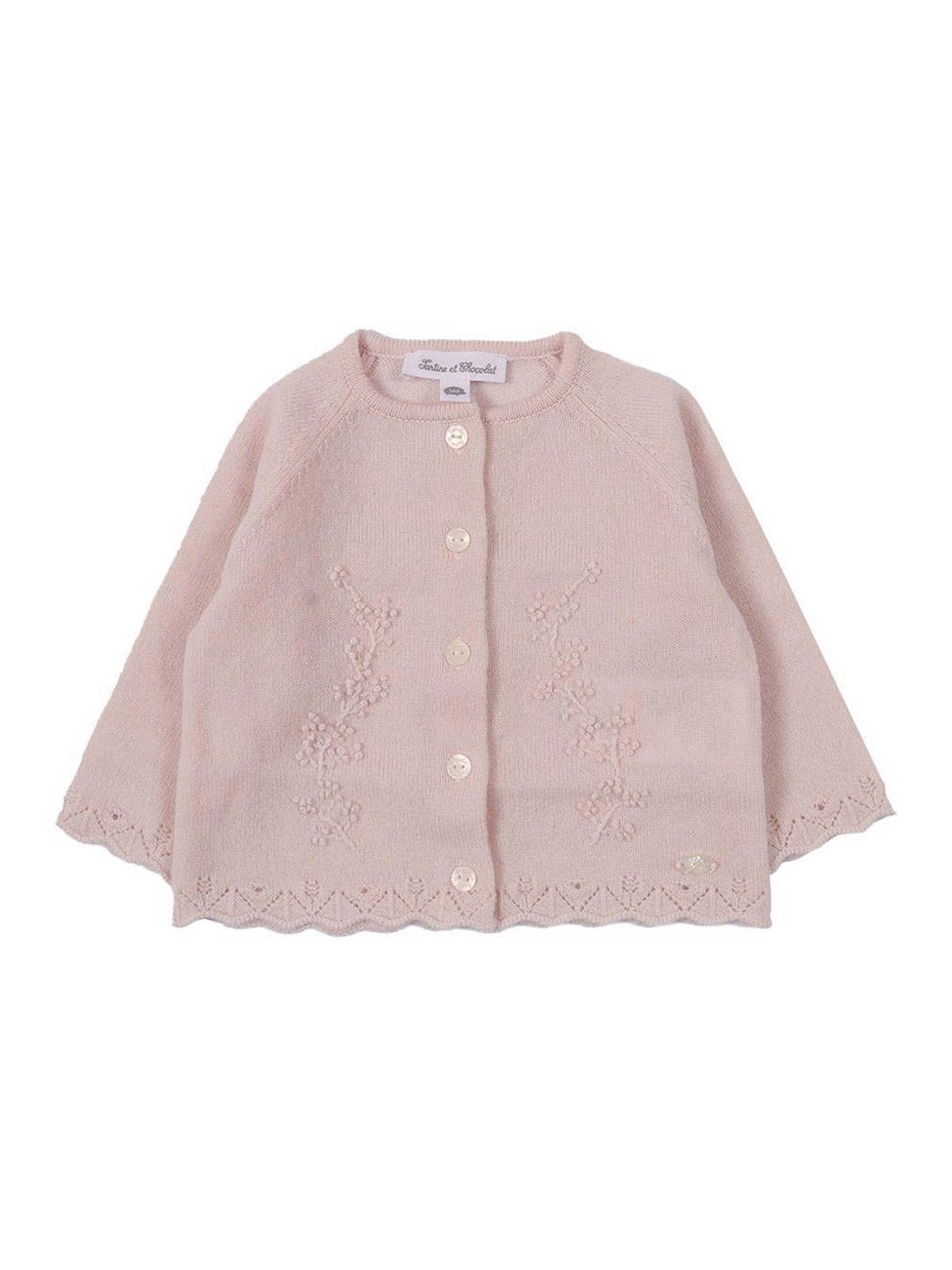 Cardigan With Embroidery CB1800031 (Tartine et Chocolat / ニット・セーター・カーディガン ) | Tartine et Chocolat (タルティーヌ エ ショコラ)