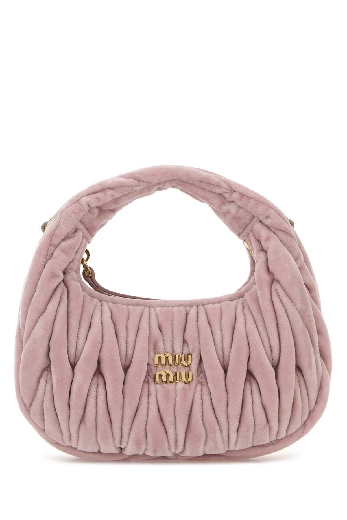Pink velvet mini Wander handbag 5BP078VOON2EOMF0E18 (MIU MIU / ハンドバッグ・ショルダーバッグ ) | MIU MIU (ミュウミュウ)