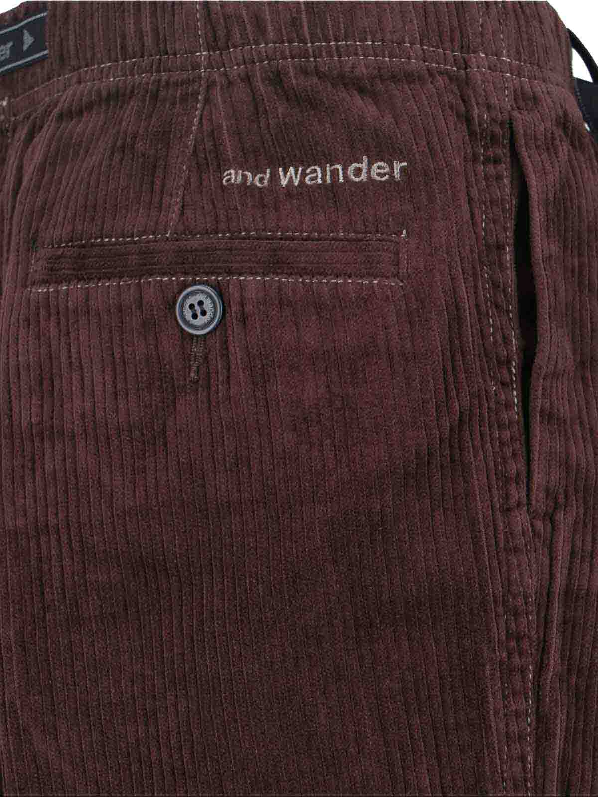 Corduroy trousers with belt 5745282102052 (and wander / パンツ ) | and wander (アンドワンダー)(3)