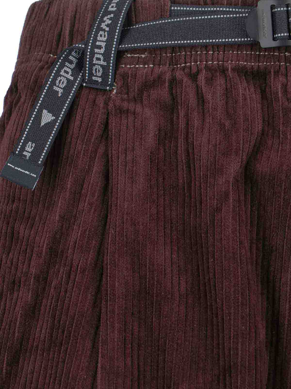 Corduroy trousers with belt 5745282102052 (and wander / パンツ ) | and wander (アンドワンダー)(4)
