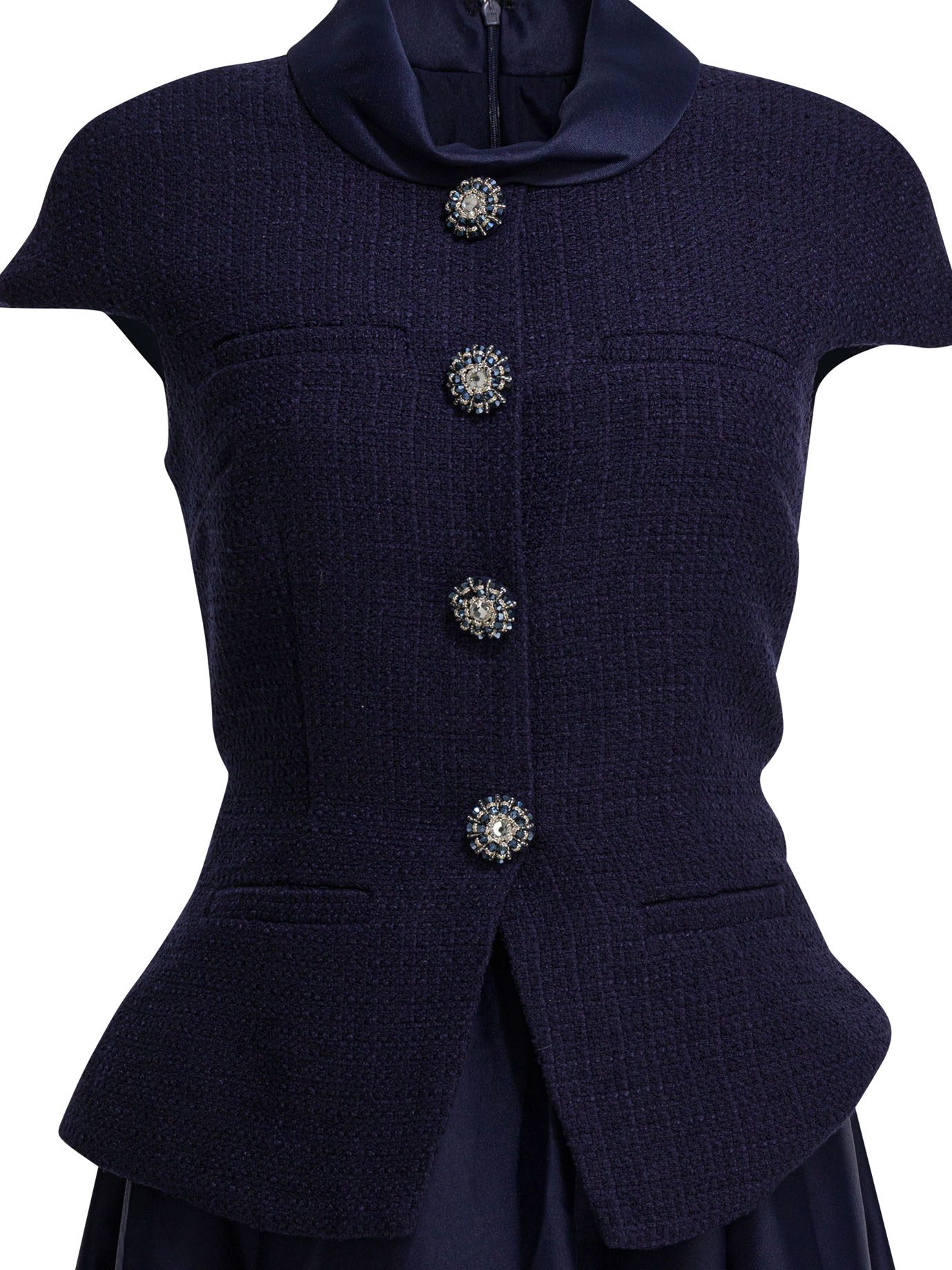 Taffeta boucle midi dress RS26161MNNAVY (self-portrait / ワンピース・ドレス・オールインワン ) | self-portrait (セルフ・ポートレイト)(2)