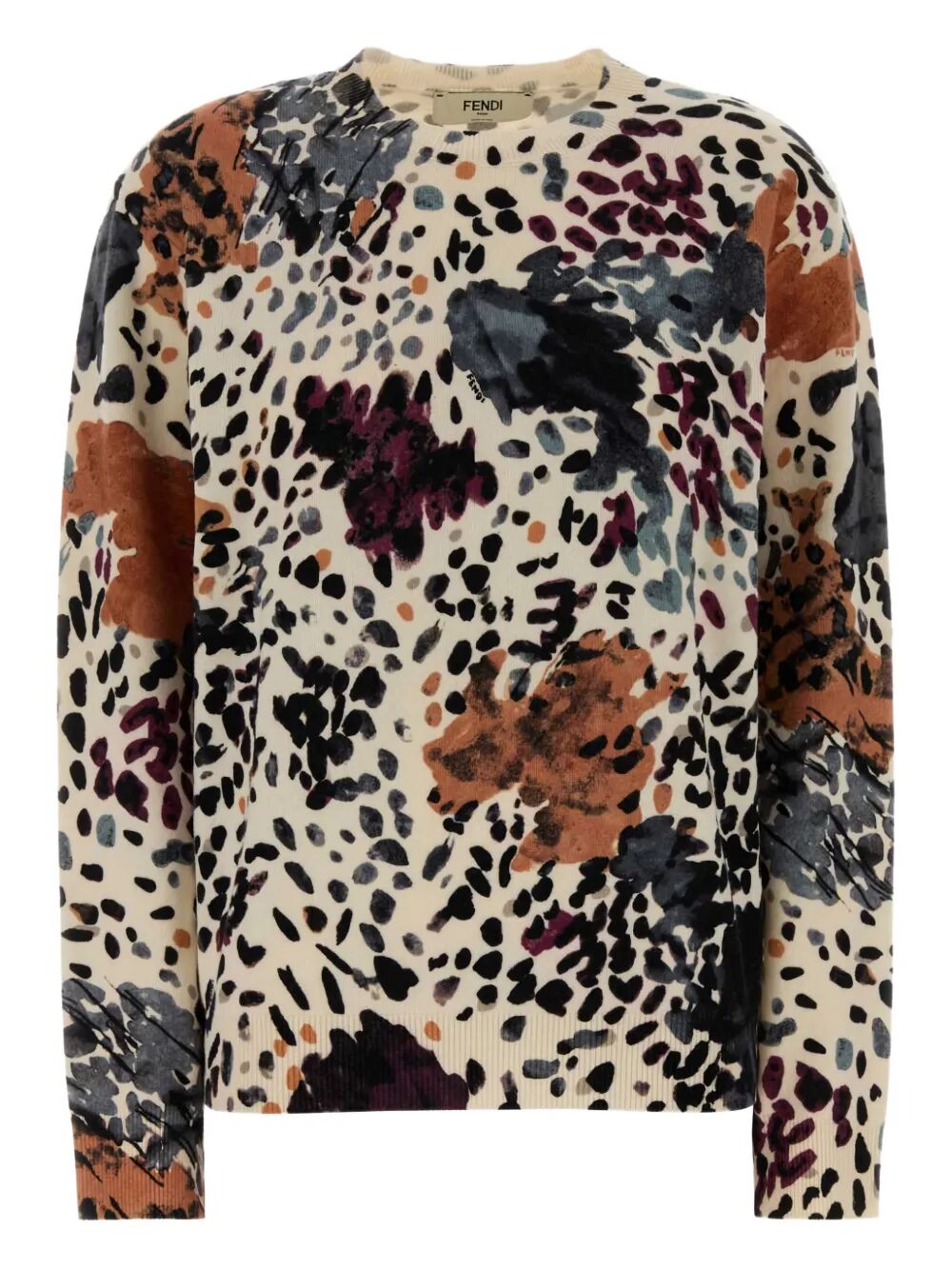 WOOL AND CASHMERE FALENA-PRINT PULLOVER FZXE25AYM4F047E (FENDI / ニット・セーター・カーディガン ) | FENDI (フェンディ)