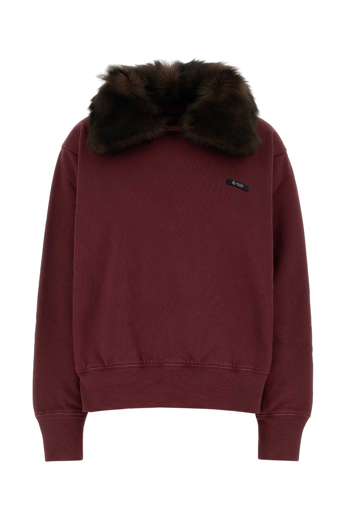 Burgundy cotton sweatshirt 134725SOOO18VWF0007 (Prada / ニット・セーター・カーディガン ) | Prada (プラダ)