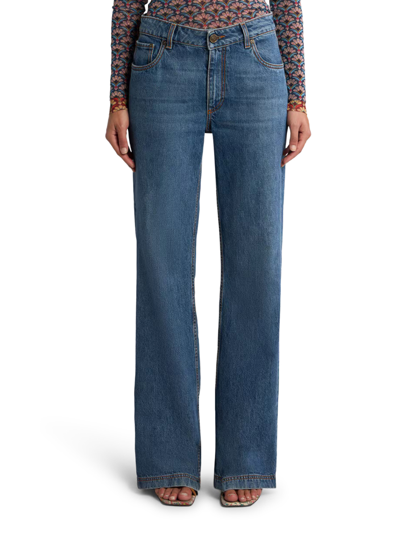 FLARED DENIM JEANS WITH PEGASUS EMBROIDERY WRNB0029AD341S9000S9000 (ETRO / ジーンズ ) | ETRO (エトロ)(1)