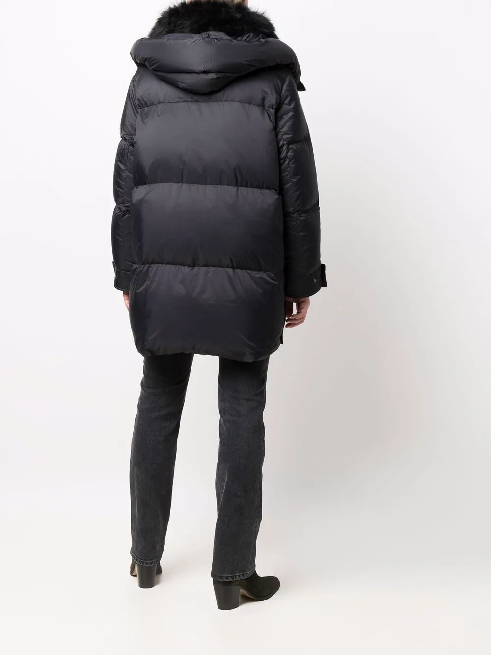YS ARMY COLLECTION: 3/4 HOODED DOWN JACKET IN TIBETAN LAMBSWOOL 22WFM04583M07WC99 (YVES SALOMON / ダウンジャケット・コート ) | YVES SALOMON (イヴ サロモン)(2)
