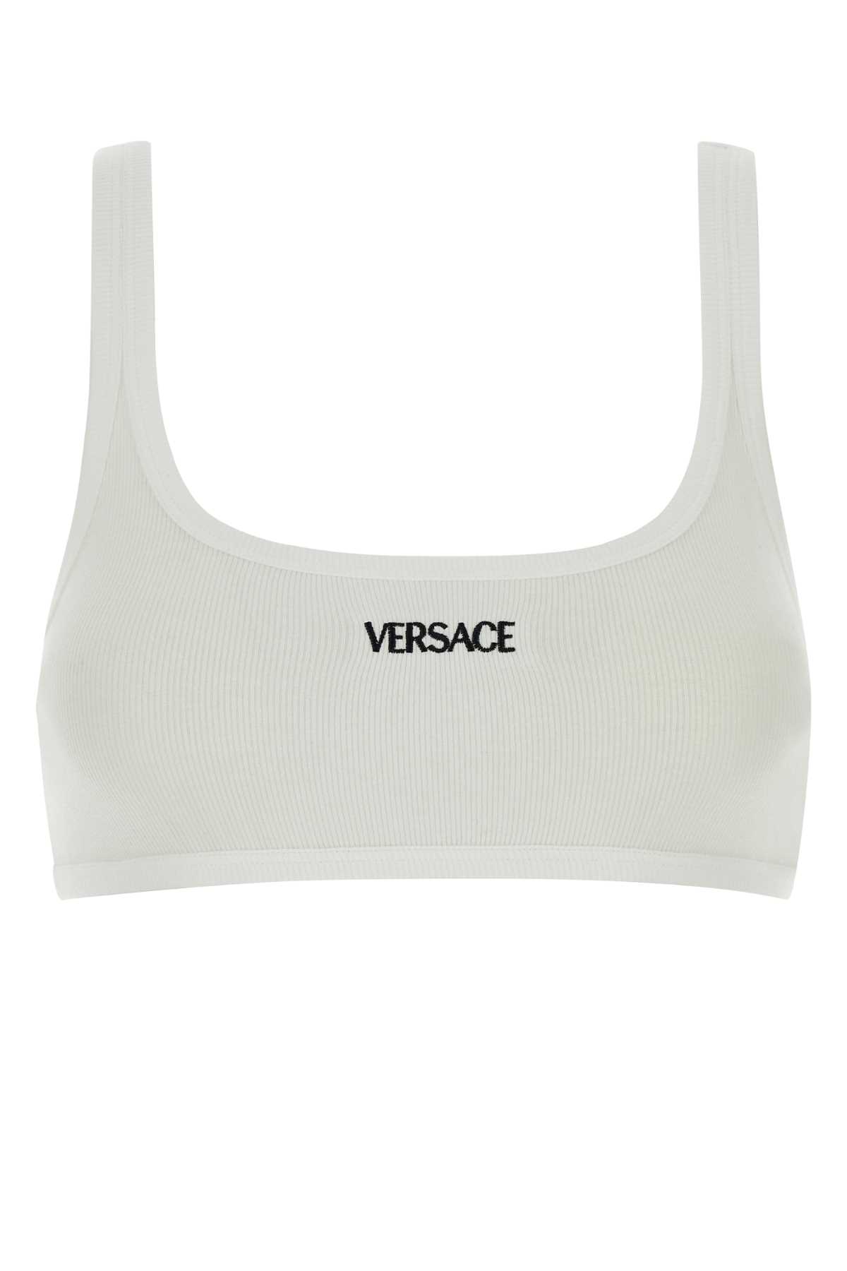 White stretch cotton bra 10231421A095511W010 (VERSACE / スイムウェア ) | VERSACE (ヴェルサーチェ)
