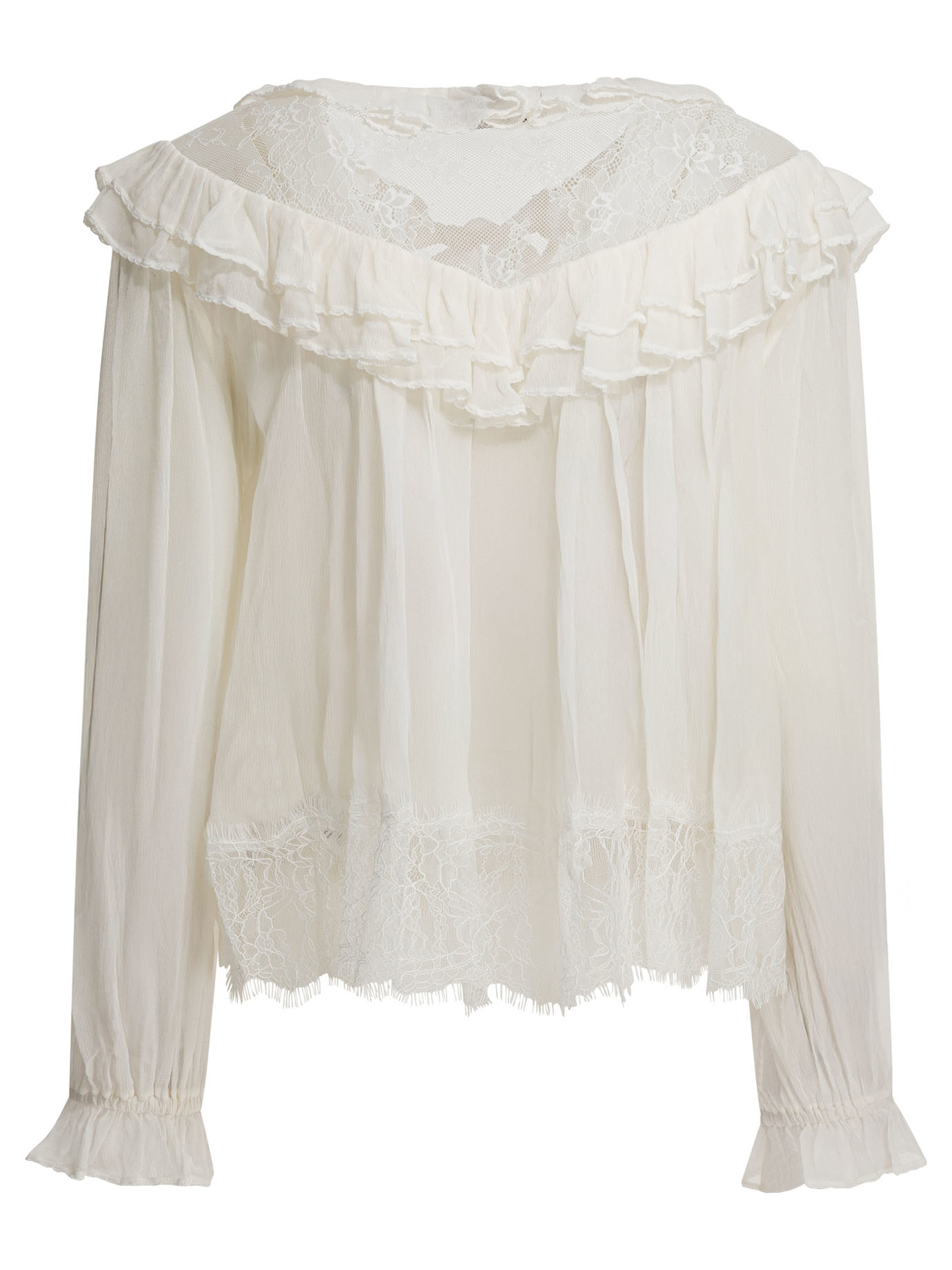 Georgette Lace Blouse RS26192TWWHITE (self-portrait / シャツ・ブラウス ) | self-portrait (セルフ・ポートレイト)(1)
