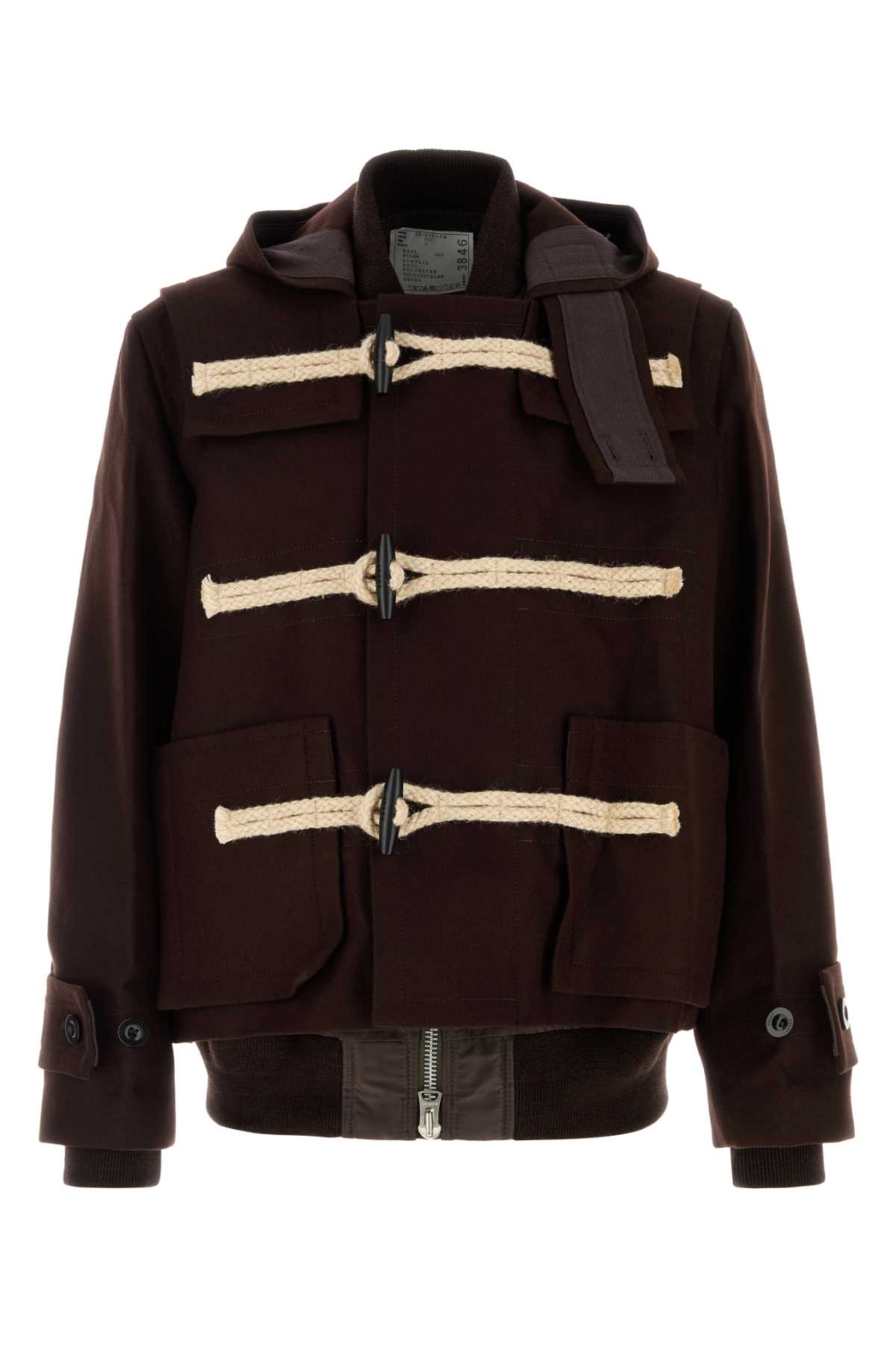 Brown wool montgomery 2503846M601 (sacai / カジュアルジャケット ) | sacai (サカイ)