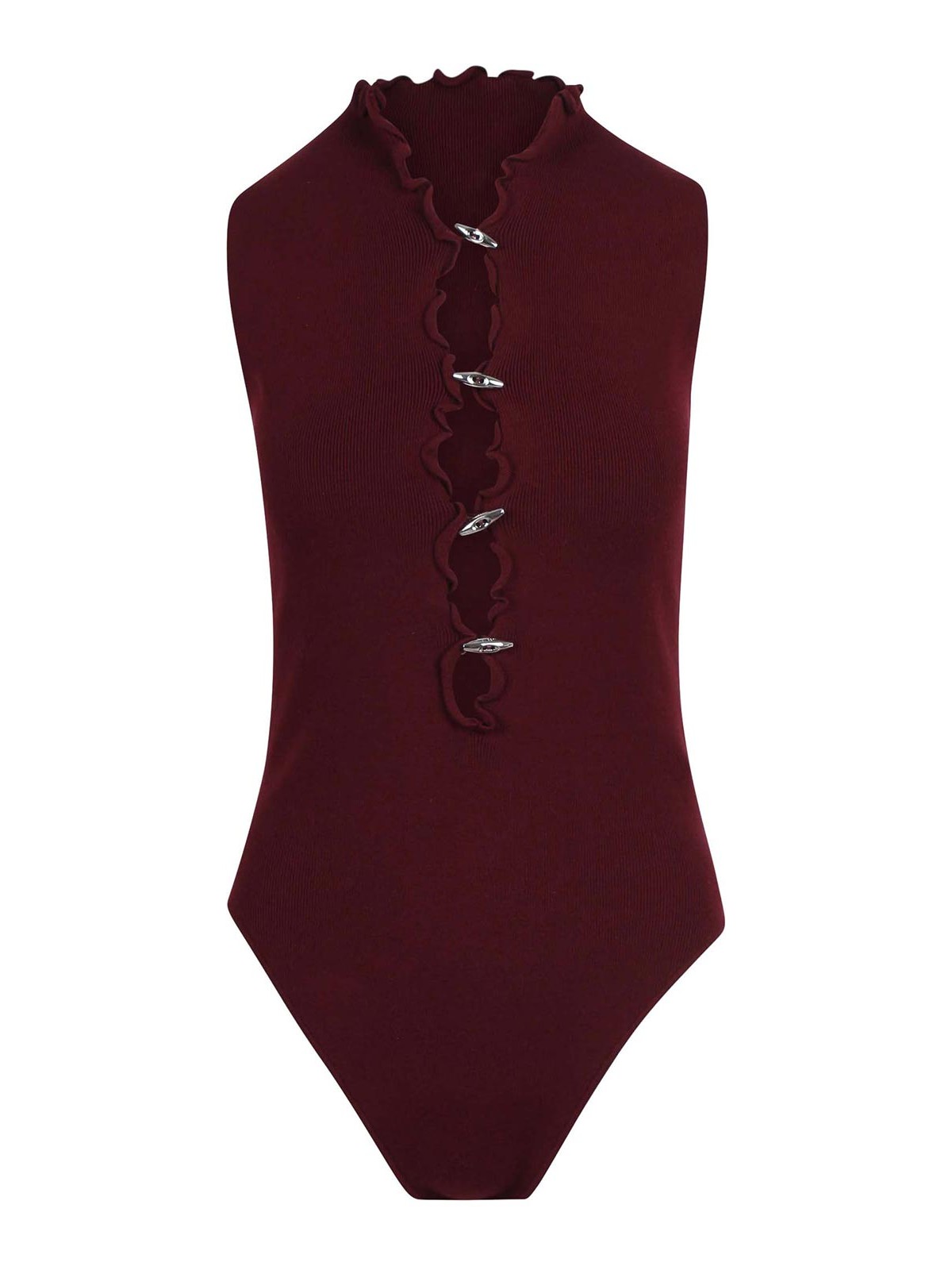 Ribbed Stretch Skirt with Side Slit YUZPF25RWKN1453BORDO (YUZEFI / ボディスーツ ) | YUZEFI (ユゼフィ)