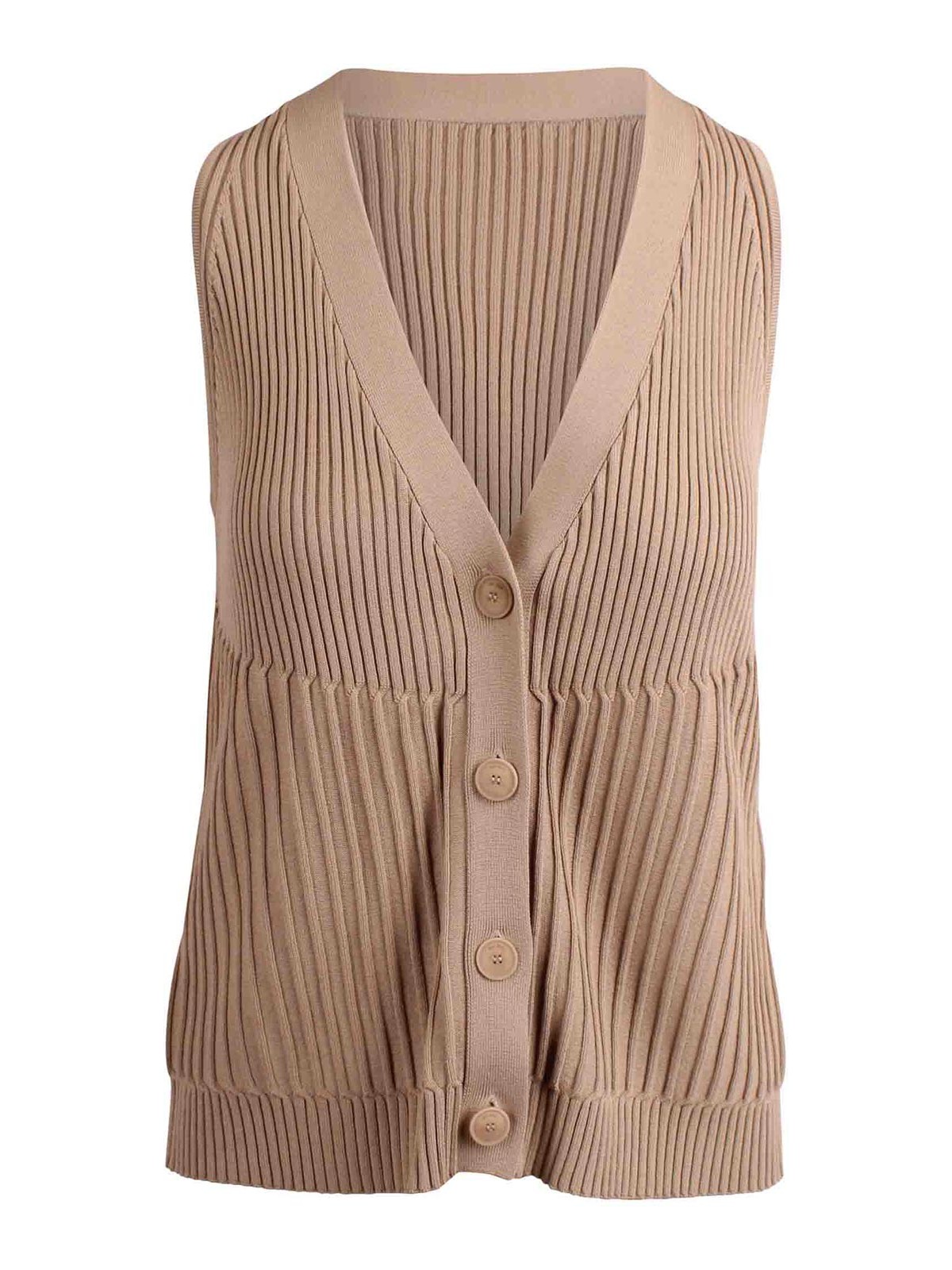 Ribbed Cotton and Viscose Crepe Vest 25213560116E15 (Max Mara / ベスト ) | Max Mara (マックスマーラ)