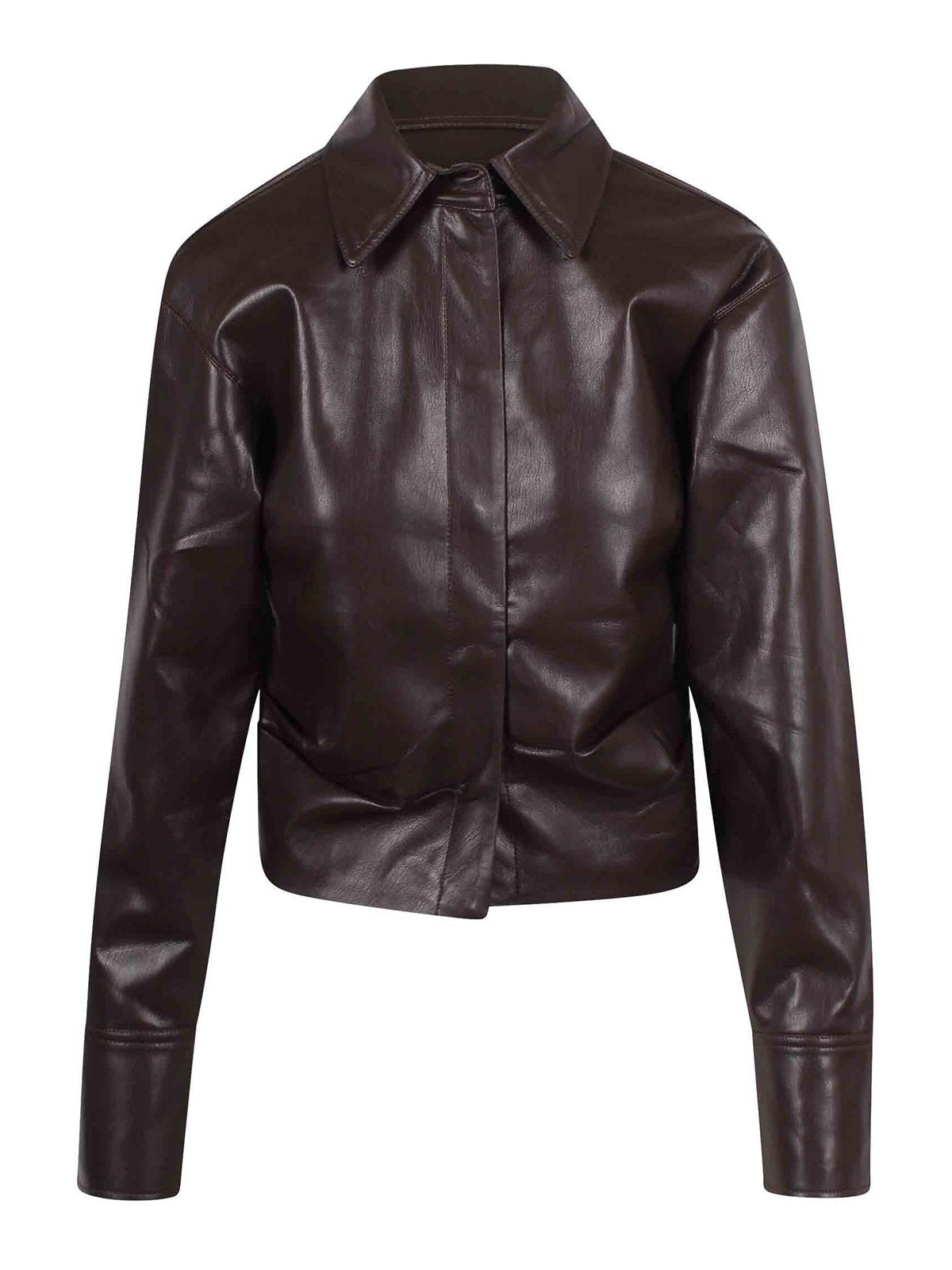 Okobor Faux Leather Shirt Draped at the Hips NW25FWTP19478 (Nanushka / レザー&ファージャケット・コート ) | Nanushka (ナヌーシュカ)