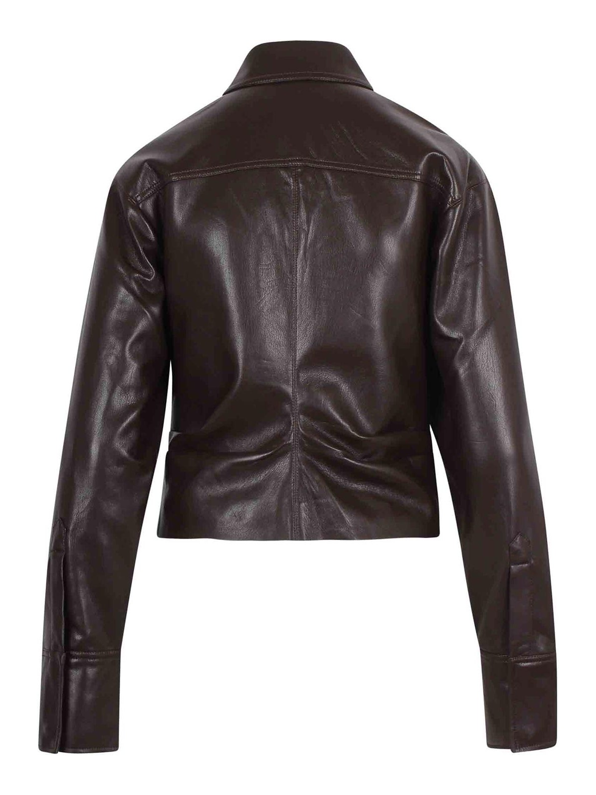 Okobor Faux Leather Shirt Draped at the Hips NW25FWTP19478 (Nanushka / レザー&ファージャケット・コート ) | Nanushka (ナヌーシュカ)(1)