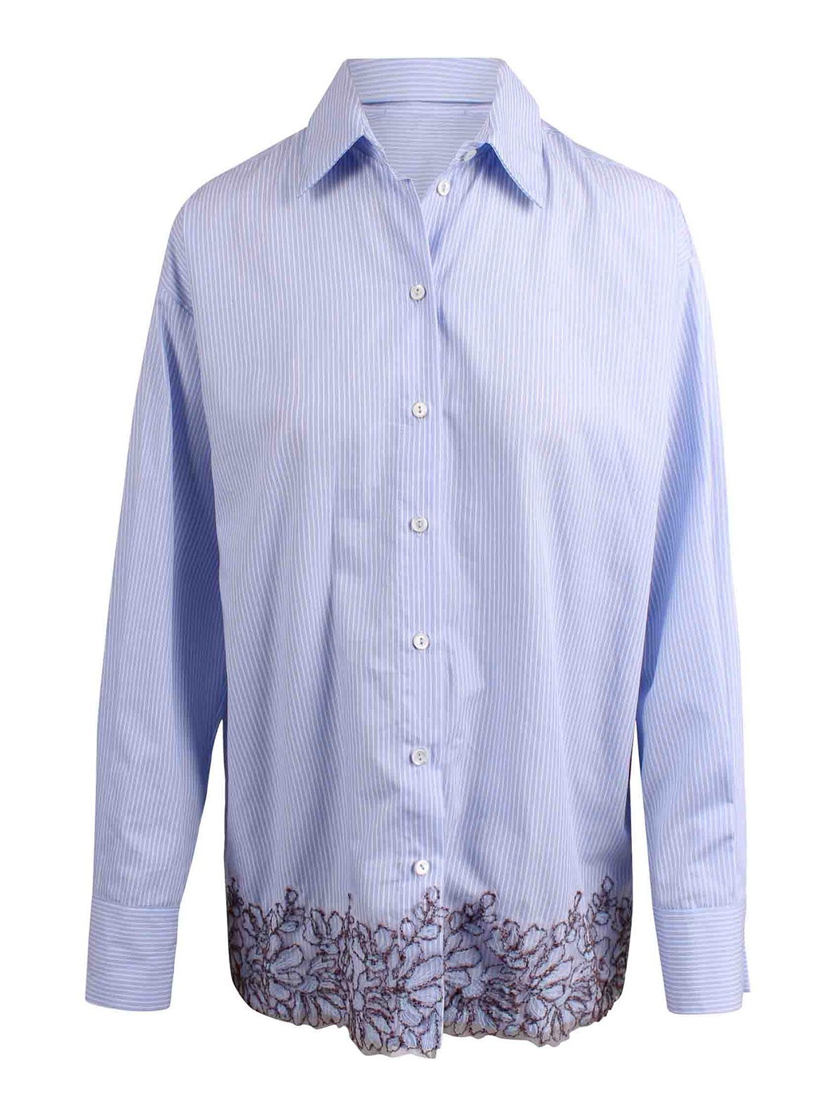 Pinstriped Shirt with Embroidery D47EK013ES075210 (ERMANNO SCERVINO / シャツ・ブラウス ) | ERMANNO SCERVINO (エルマンノ シェルヴィーノ)