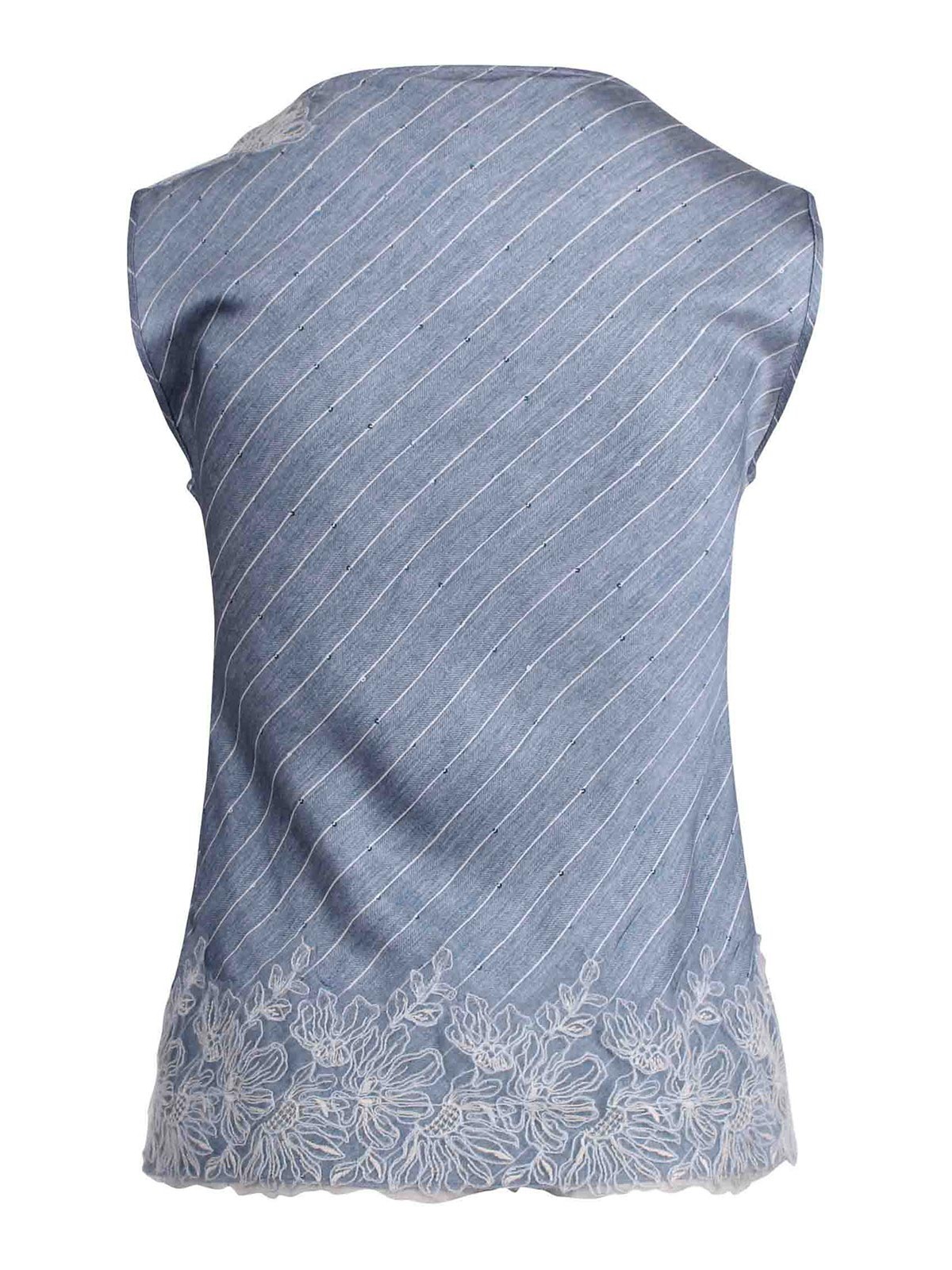 V-Neck Vest Top with Lace Embroidery D47EL007EB376349 (ERMANNO SCERVINO / タンクトップ・キャミソール ) | ERMANNO SCERVINO (エルマンノ シェルヴィーノ)(1)