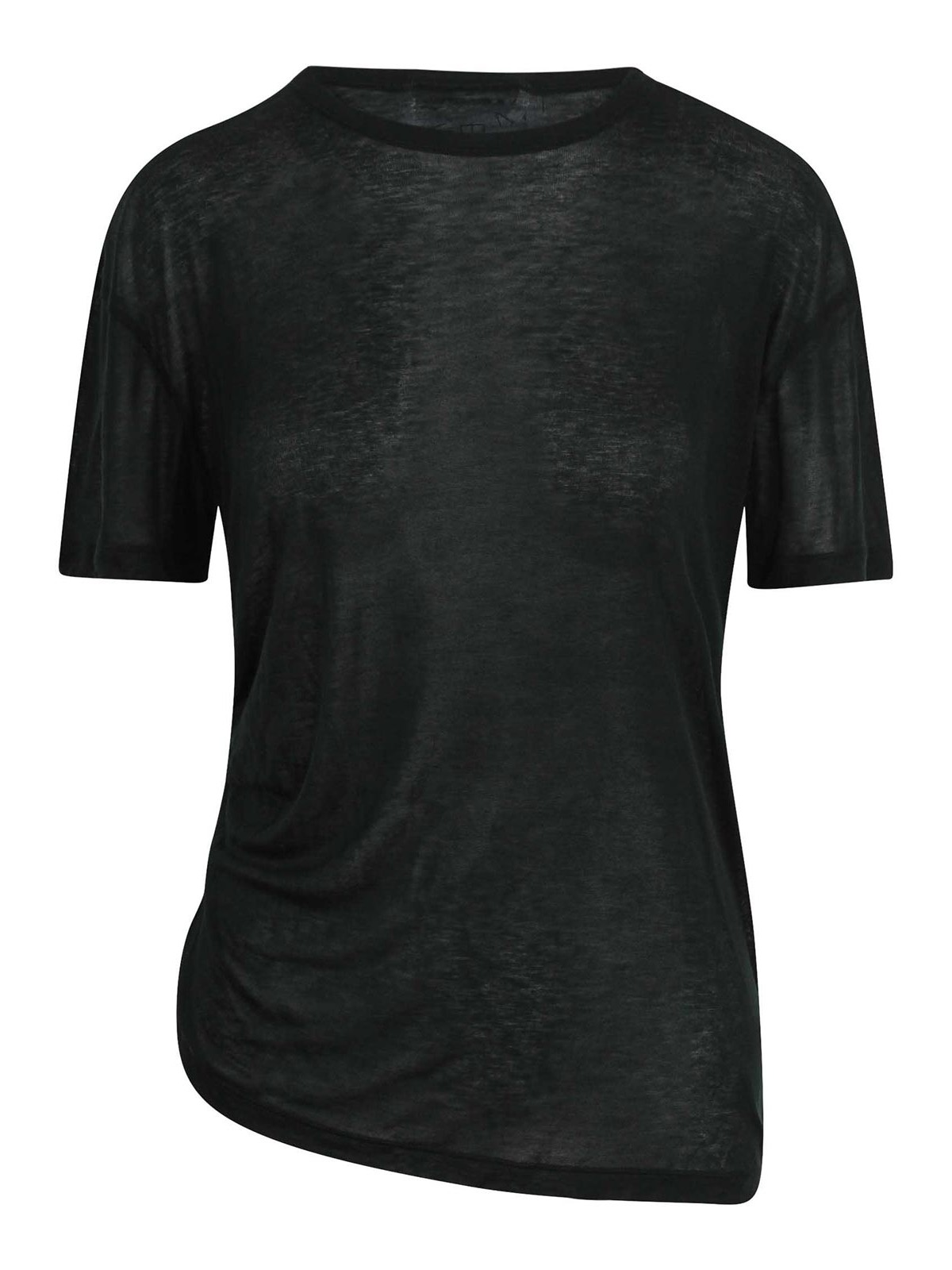 Asymmetrical T-Shirt with Side Gathering 1325JTS006466ABOTTLEGREEN (VICTORIA BECKHAM / Tシャツ・カットソー ) | VICTORIA BECKHAM (ヴィクトリア ベッカム)