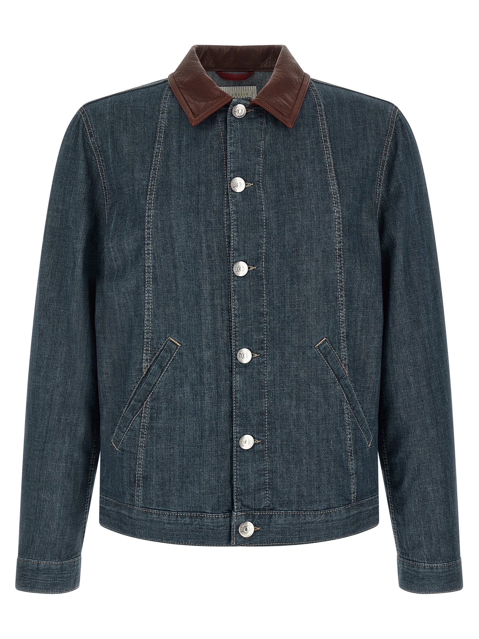 Leather collar denim jacket MH2636914COH51 (Brunello Cucinelli / カジュアルジャケット ) | Brunello Cucinelli (ブルネロ・クチネリ)