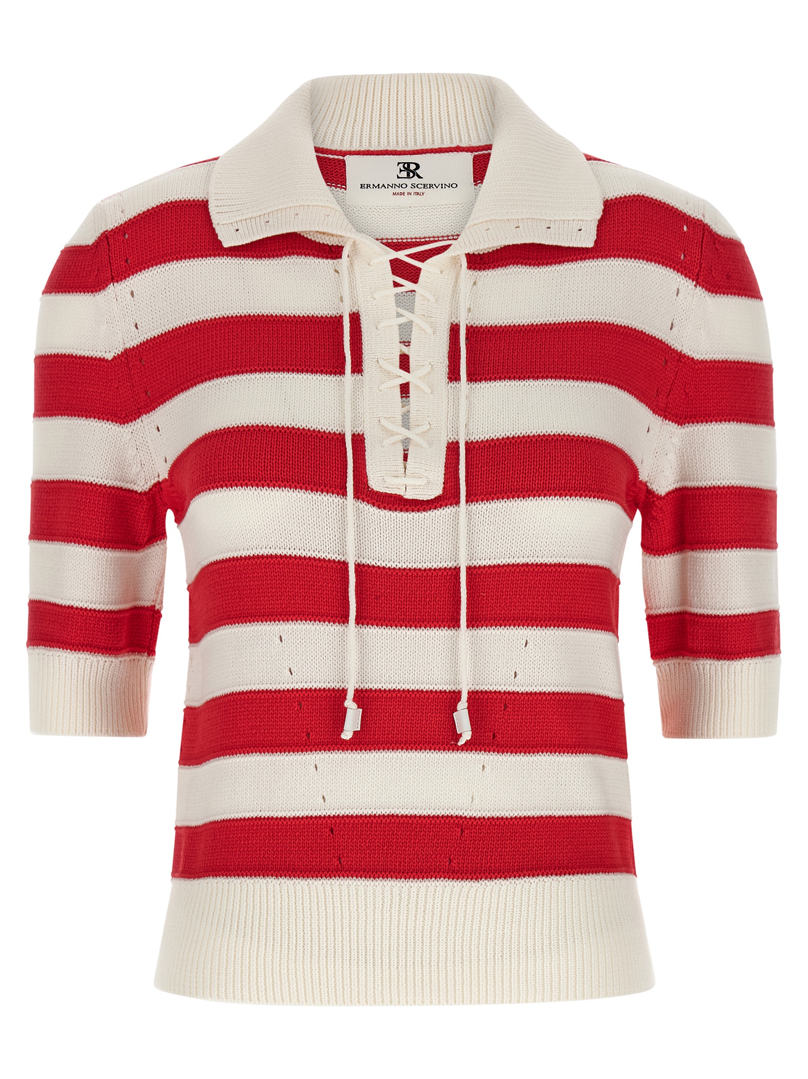 Crochet polo shirt D485L332IFDA4806 (ERMANNO SCERVINO / ニット・セーター・カーディガン ) | ERMANNO SCERVINO (エルマンノ シェルヴィーノ)