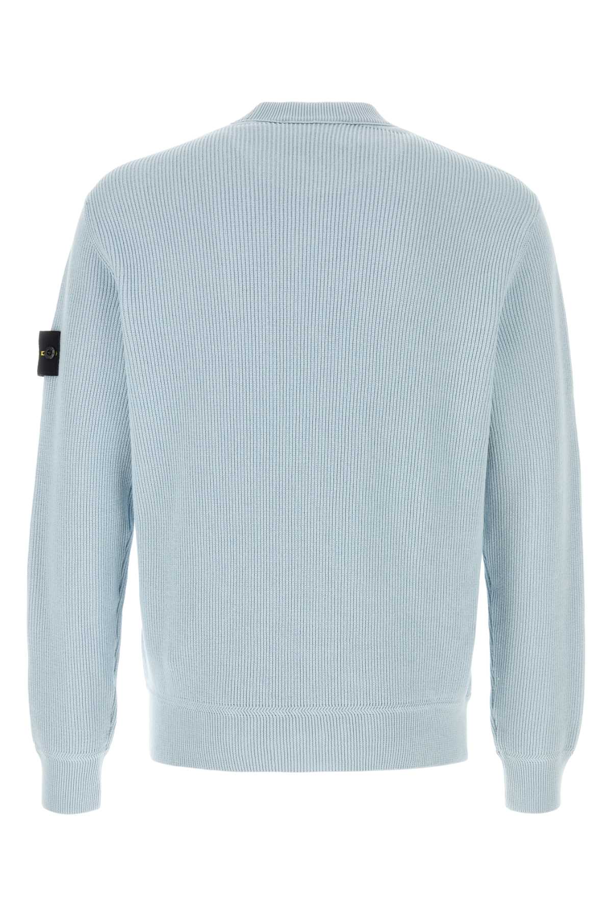 Light-blue cotton sweater L1S155100154S00D8V0041 (STONE ISLAND / ニット・セーター・カーディガン ) | STONE ISLAND (ストーンアイランド)(1)