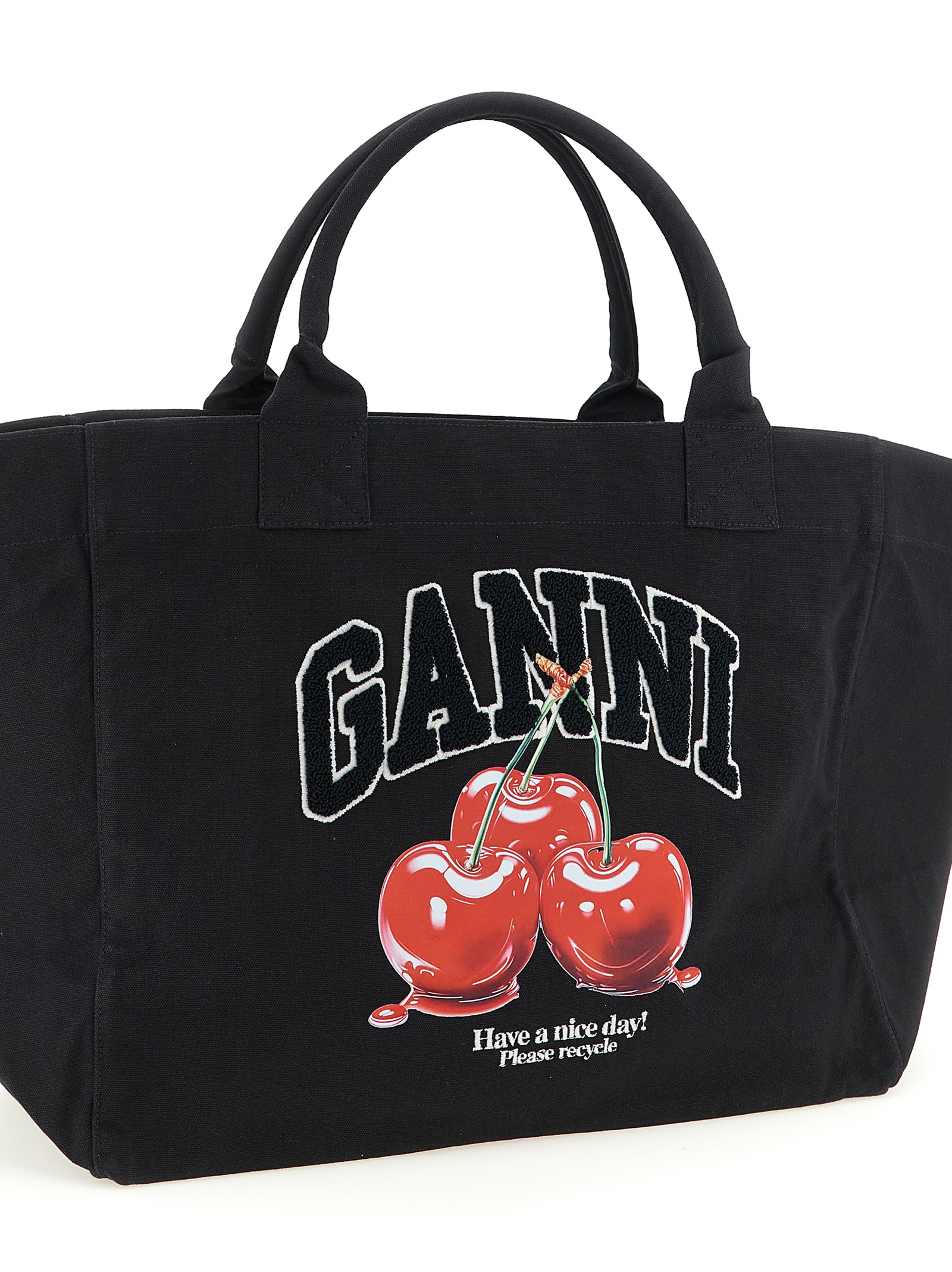 'Black XXL Cherry Tote' shopping bag B2110037252 (GANNI / トートバッグ ) | GANNI (ガニー)(2)