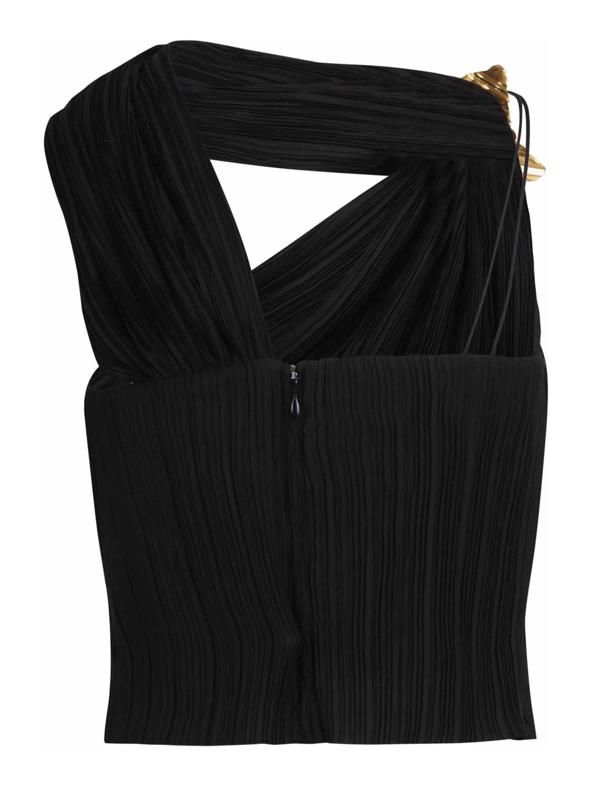 Pleated Top with Asymmetric Neckline TP28904PE2870BLACK (cult gaia / タンクトップ・キャミソール ) | cult gaia (カルト ガイア)(1)
