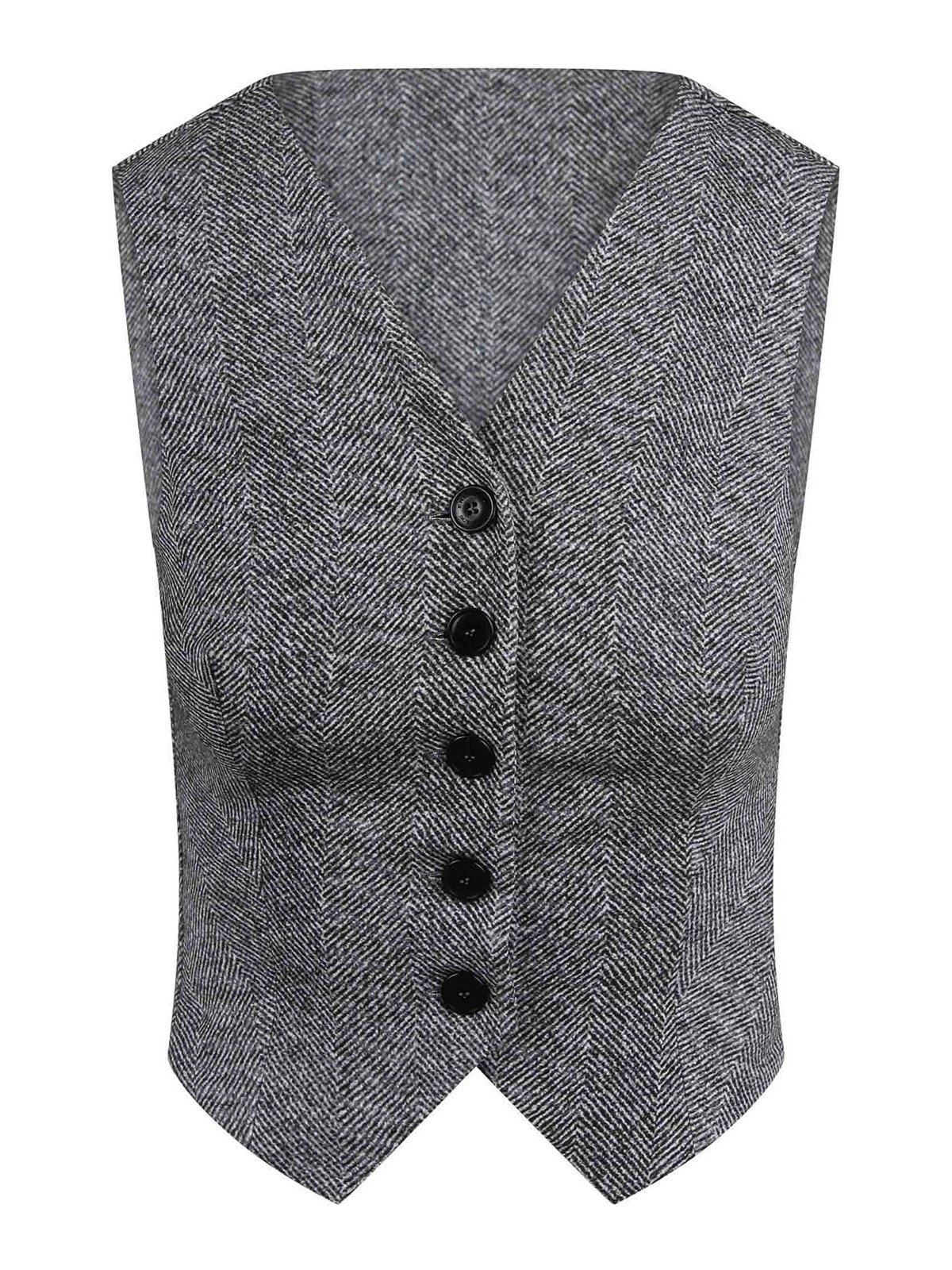 Viscose Vest with Herringbone Pattern D472I304ZBWS4706 (ERMANNO SCERVINO / ベスト ) | ERMANNO SCERVINO (エルマンノ シェルヴィーノ)
