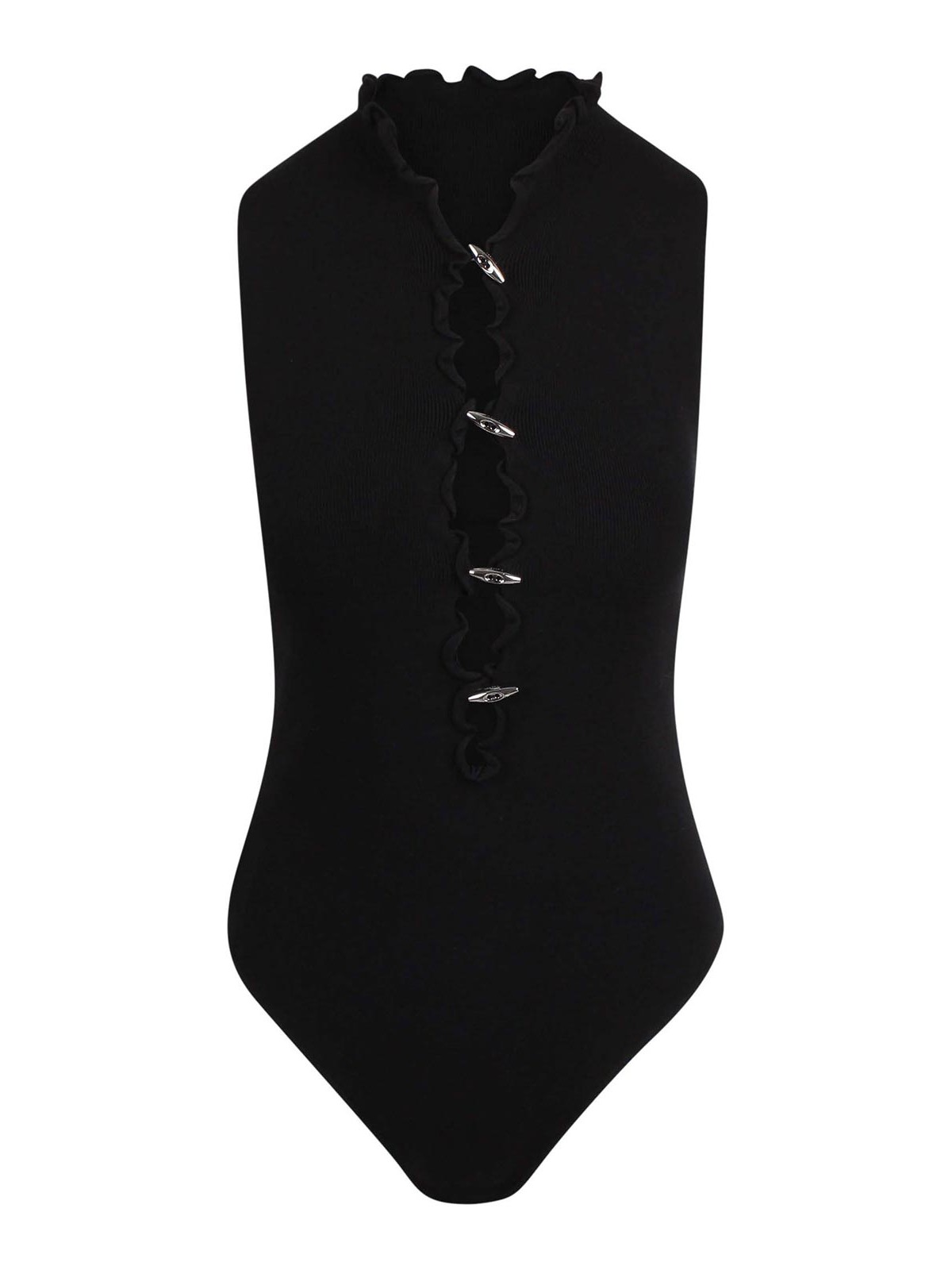 Ribbed Bodysuit with Buttons YUZPF25RWKN1401BLACK (YUZEFI / ボディスーツ ) | YUZEFI (ユゼフィ)