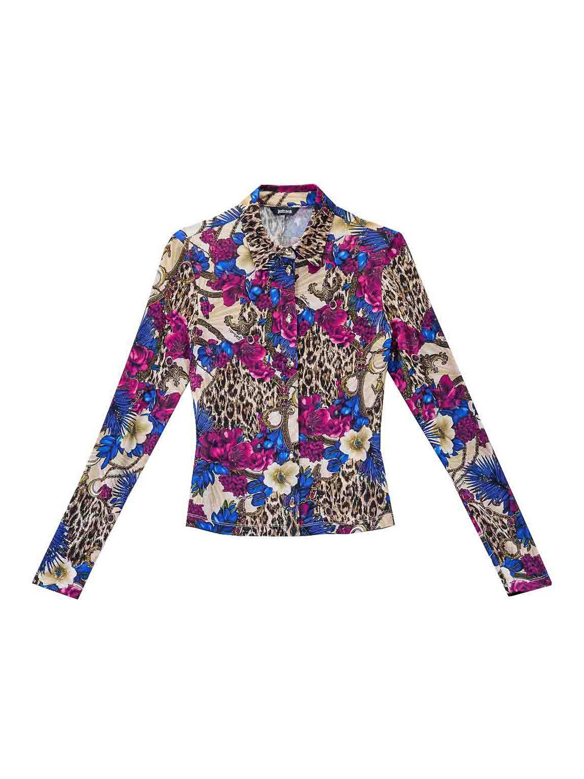 Flowers Leopard shirt 79PAL228JS531R69 (Just Cavalli / シャツ・ブラウス ) | Just Cavalli (ジャスト カヴァリ)