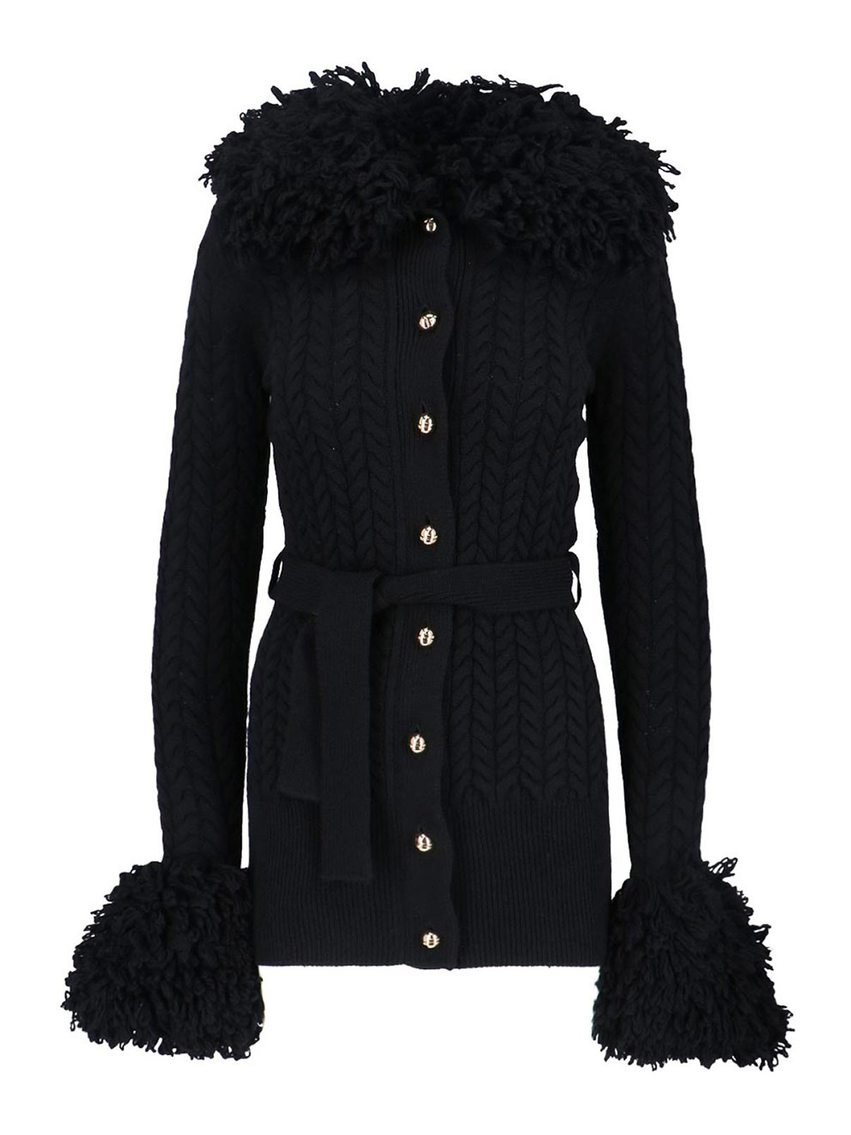 Cardigan With Fringes In Wool And Cashmere KN2828041999B (Patou / ニット・セーター・カーディガン ) | Patou (パトゥ)