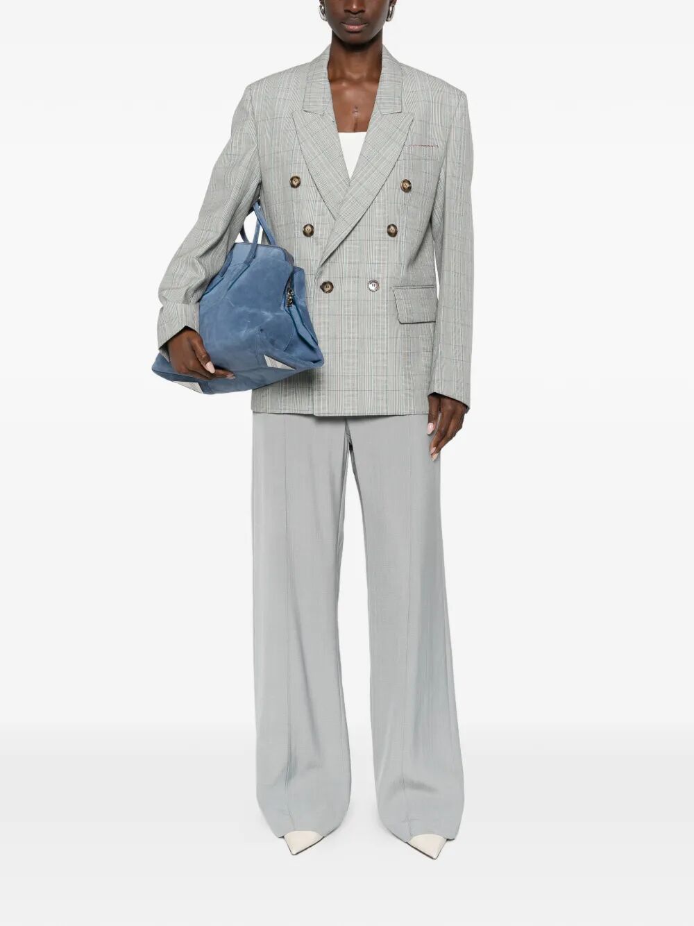 CHECK WOOL DOUBLE-BREASTED TAILORED JACKET 1126WJK006911B9640 (VICTORIA BECKHAM / ブレザー・ジャケット ) | VICTORIA BECKHAM (ヴィクトリア ベッカム)(1)