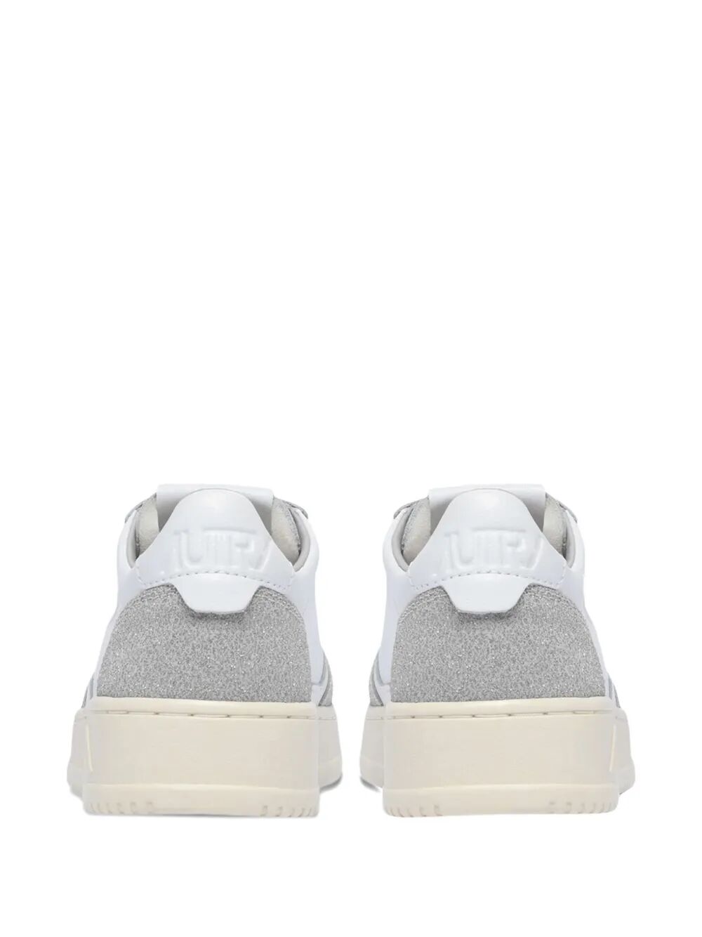 MEDALIST LOW SNEAKERS IN WHITE LEATHER AND GREY GLITTERED DETAILS AULWPK01WHTGREY (AUTRY / スニーカー ) | AUTRY (オートリー)(1)
