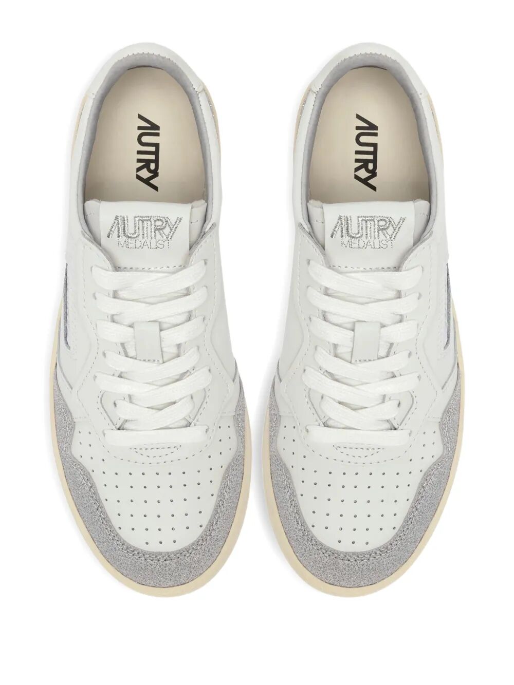 MEDALIST LOW SNEAKERS IN WHITE LEATHER AND GREY GLITTERED DETAILS AULWPK01WHTGREY (AUTRY / スニーカー ) | AUTRY (オートリー)(3)