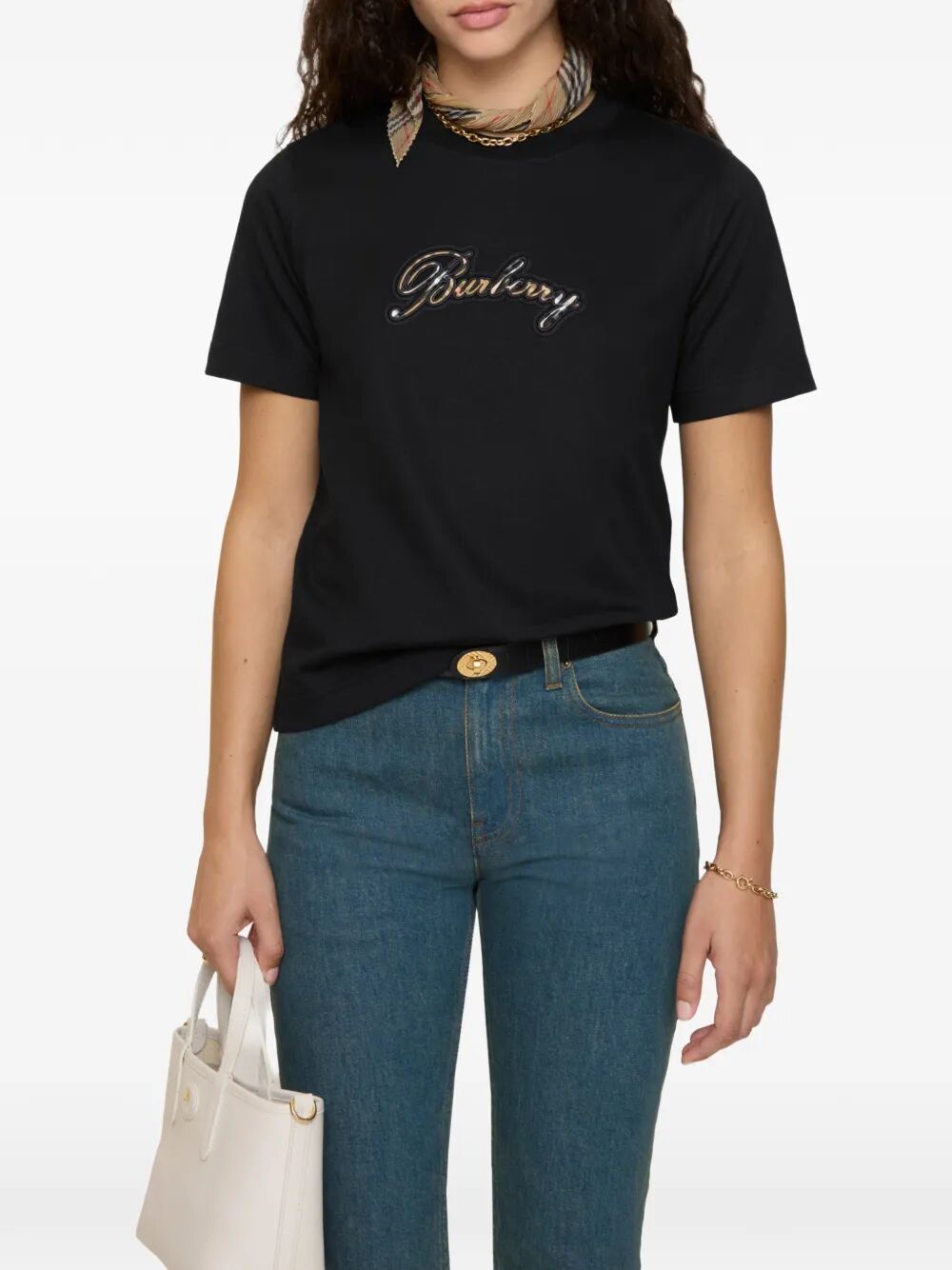 CHECK CURSIVE LOGO COTTON T-SHIRT 8120772A1189 (Burberry / Tシャツ・カットソー ) | Burberry (バーバリー)(1)