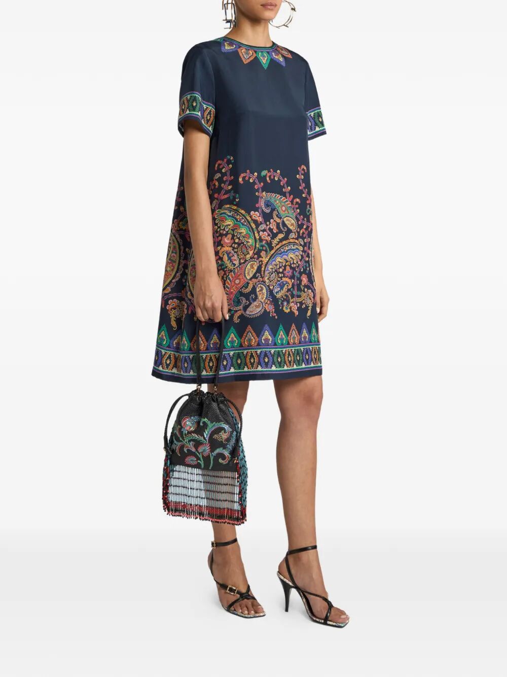 SILK MINI TUNIC DRESS WITH PLACED FLORAL PAISLEY PRINT WRHA0562AKG17X0883 (ETRO / ワンピース・ドレス・オールインワン ) | ETRO (エトロ)(2)