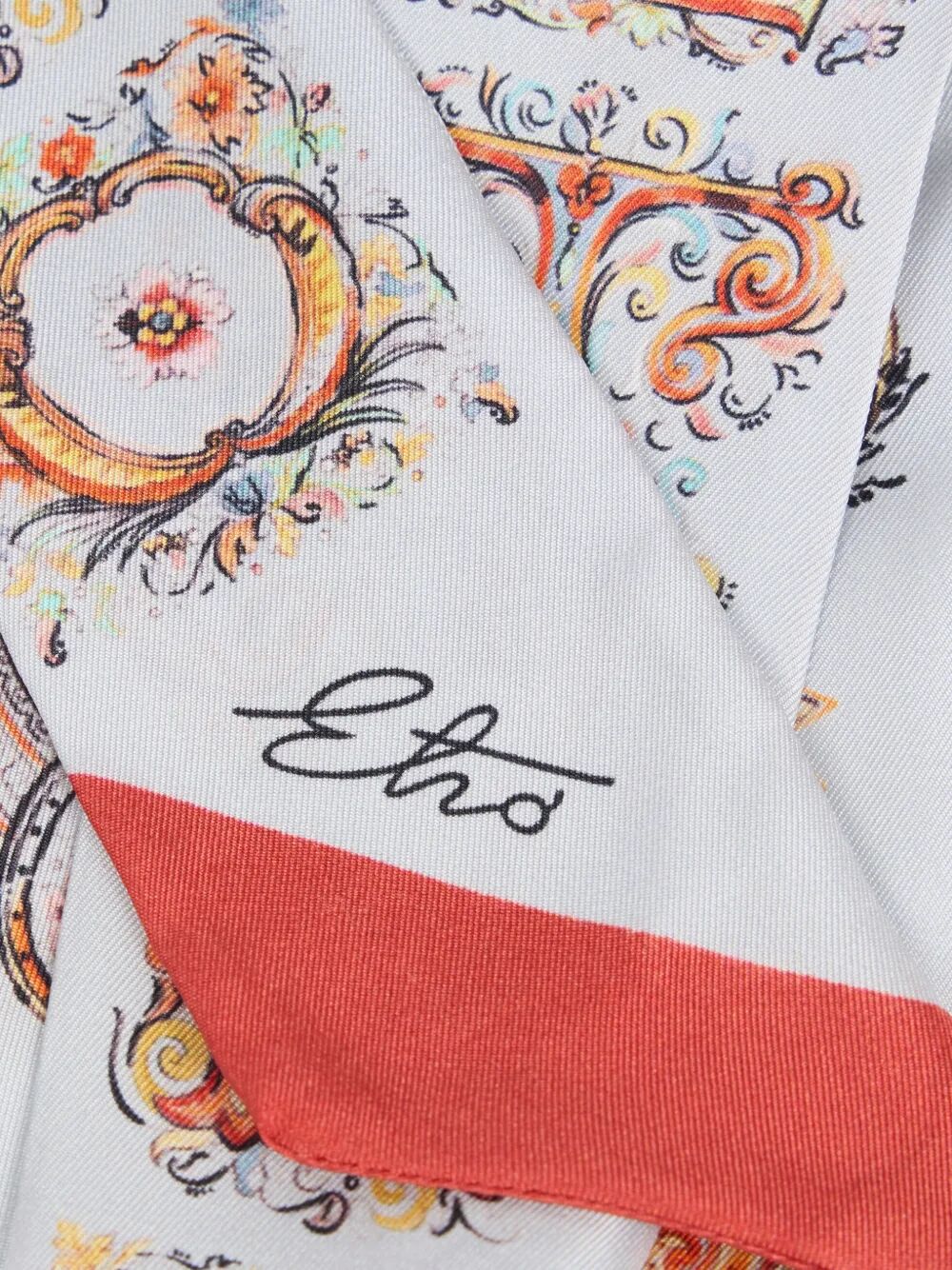 SILK PAISLEYINA WITH LOGO AND FLORAL PAISLEY MOTIF WATA0016AKE58S9880 (ETRO / スカーフ・マフラー ) | ETRO (エトロ)(2)