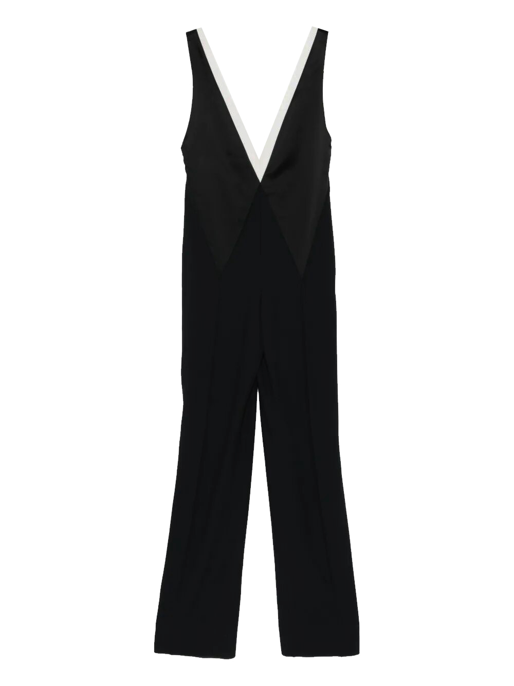 CONTRAST V-NECK JUMPSUIT TU0295FAX1713NWE (TOM FORD / ワンピース・ドレス・オールインワン ) | TOM FORD (トムフォード)
