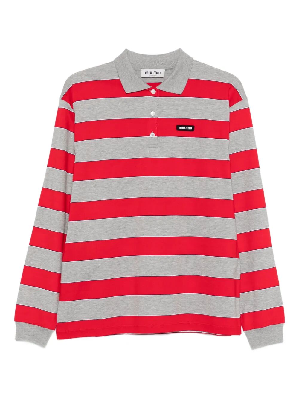 LONG-SLEEVED JERSEY STRIPED T-SHIRT MJLA19SOOO14RTF0N96 (MIU MIU / ポロシャツ ) | MIU MIU (ミュウミュウ)