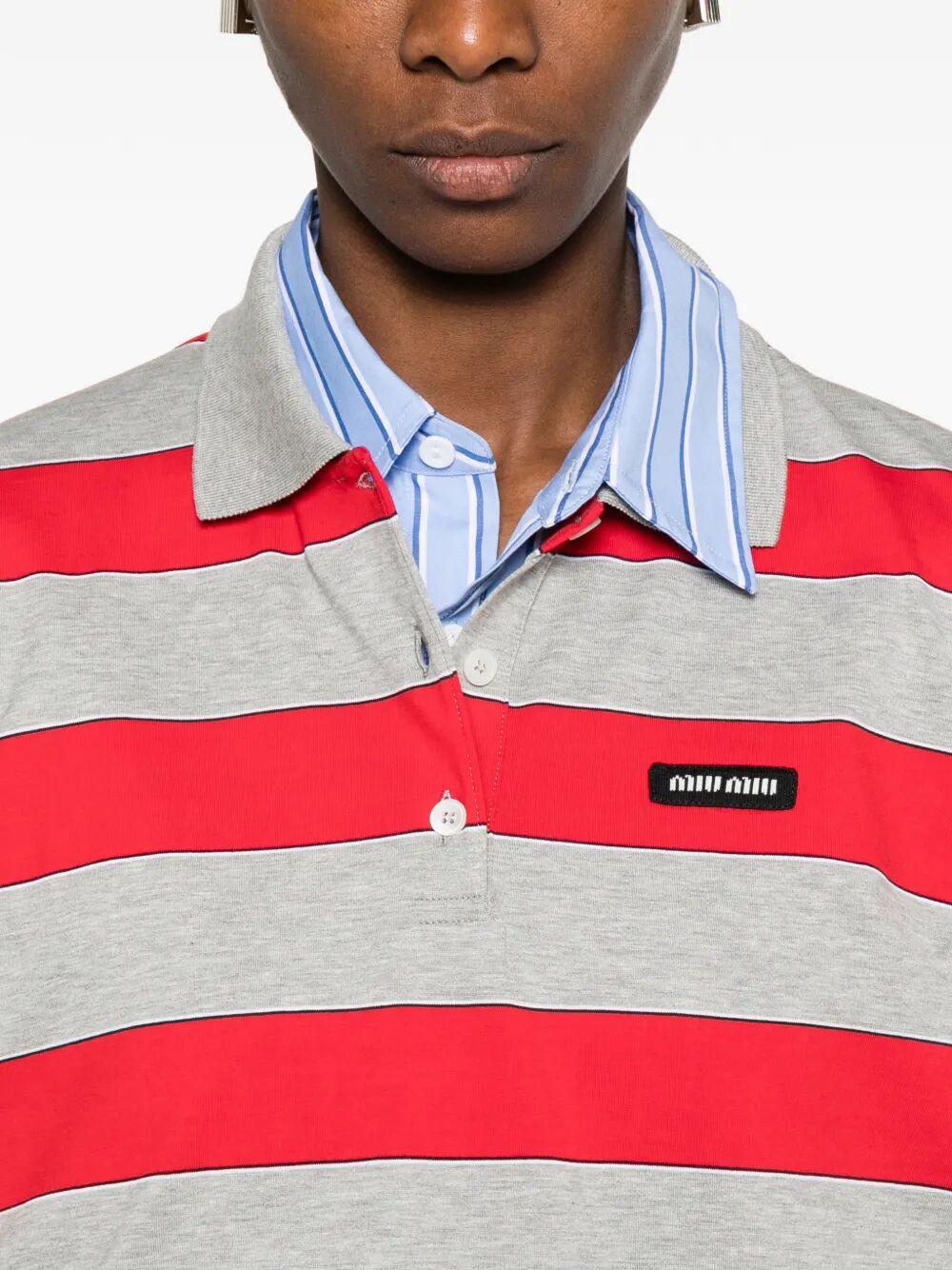 LONG-SLEEVED JERSEY STRIPED T-SHIRT MJLA19SOOO14RTF0N96 (MIU MIU / ポロシャツ ) | MIU MIU (ミュウミュウ)(2)
