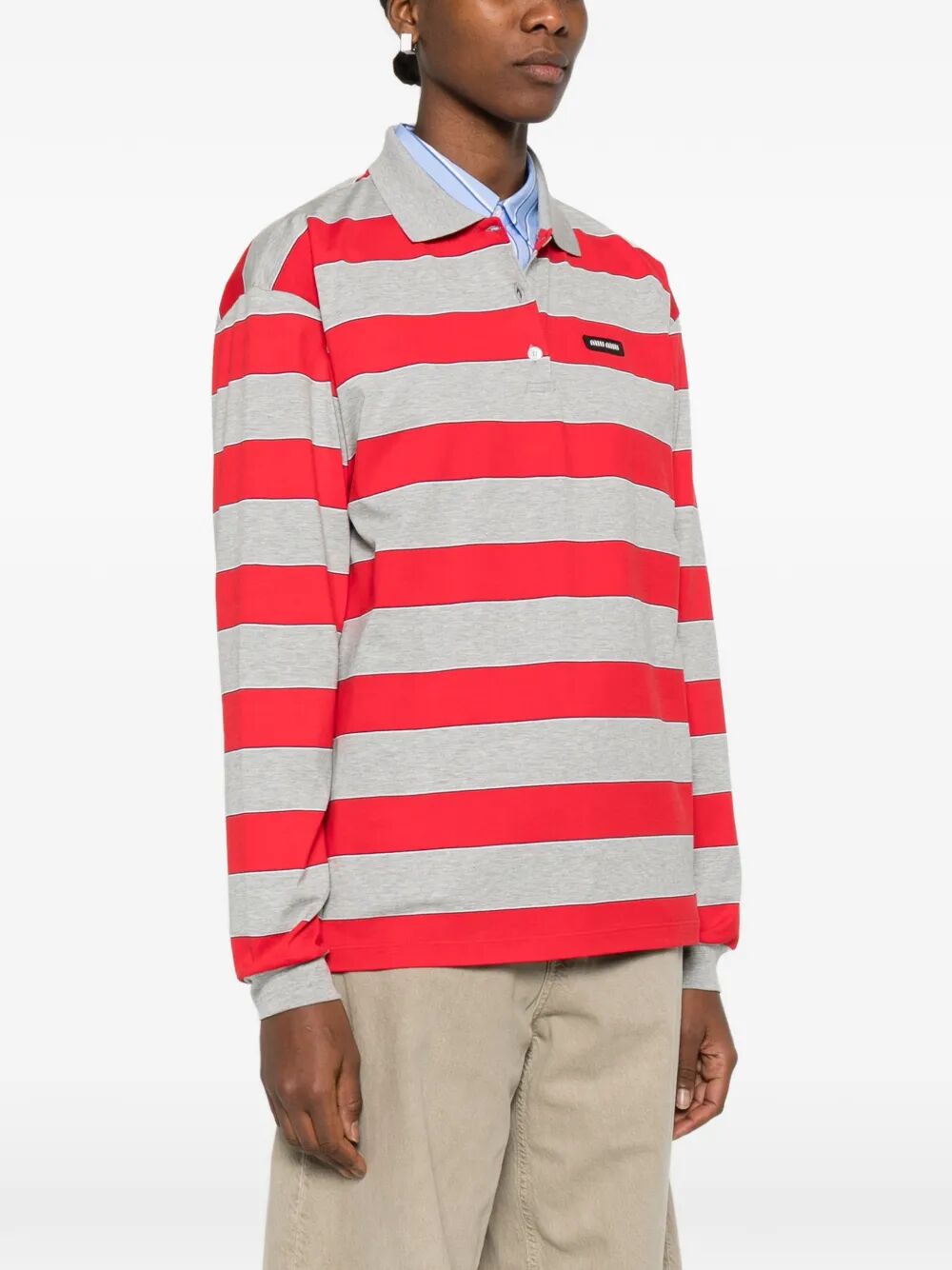 LONG-SLEEVED JERSEY STRIPED T-SHIRT MJLA19SOOO14RTF0N96 (MIU MIU / ポロシャツ ) | MIU MIU (ミュウミュウ)(3)